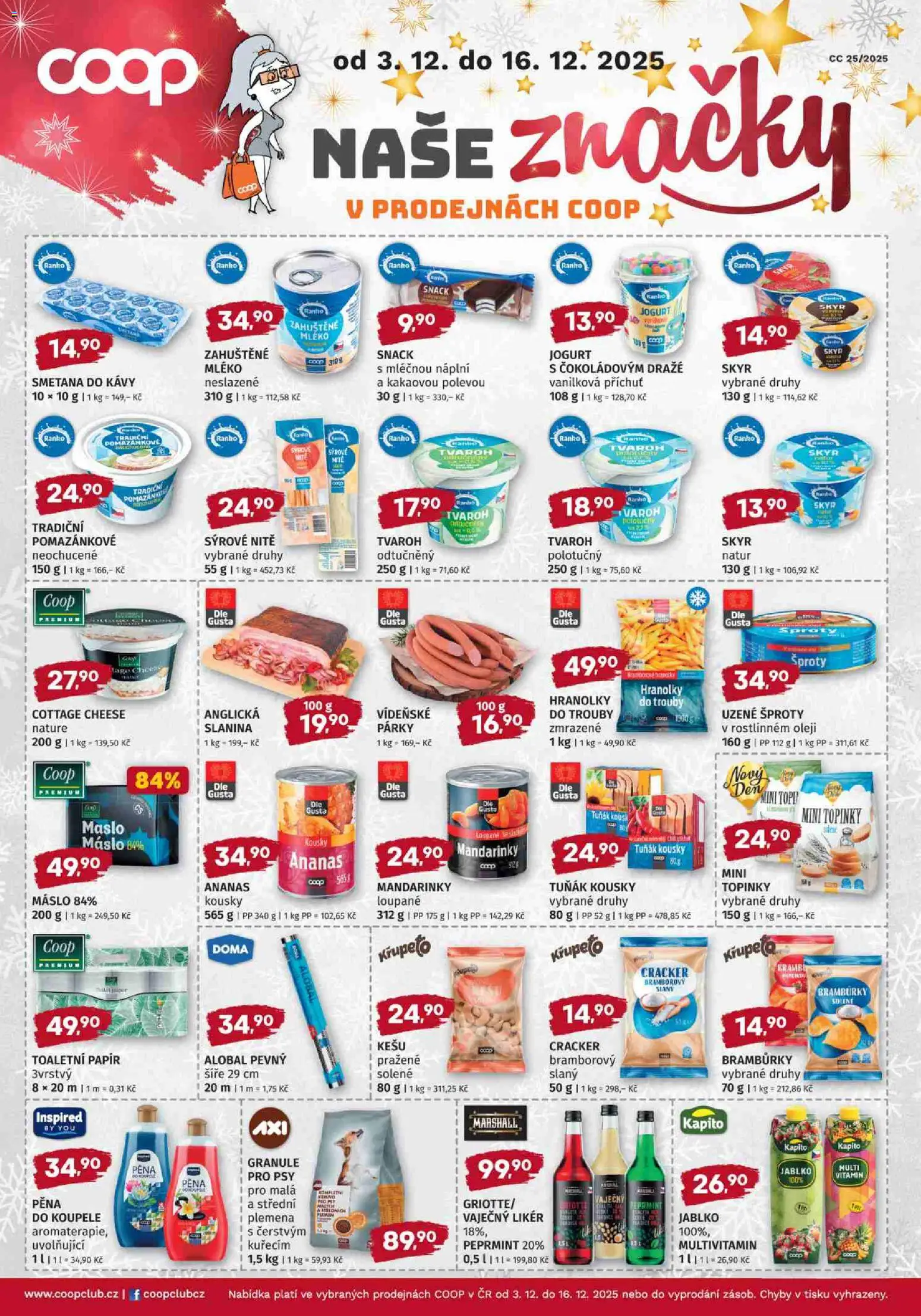 Konzum leták od 03.12.2025 | Strana: 14 | Produkty: Kešu, Jogurt, Granule, Smetana do kávy