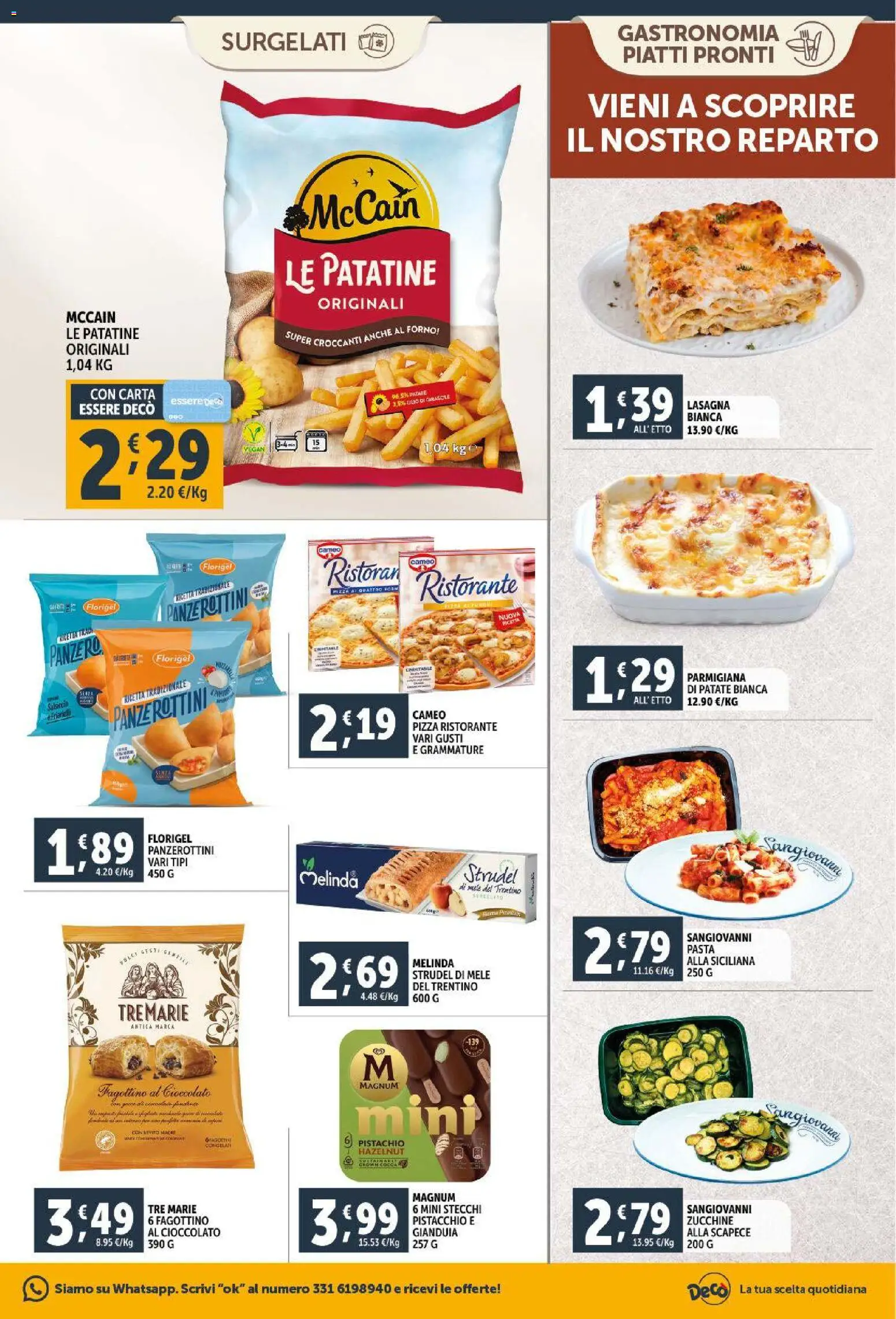 Volantino Decò del 30.01.2026 | Pagina: 11 | Prodotti: Patate, Salsiccia, Lasagna, Pasta