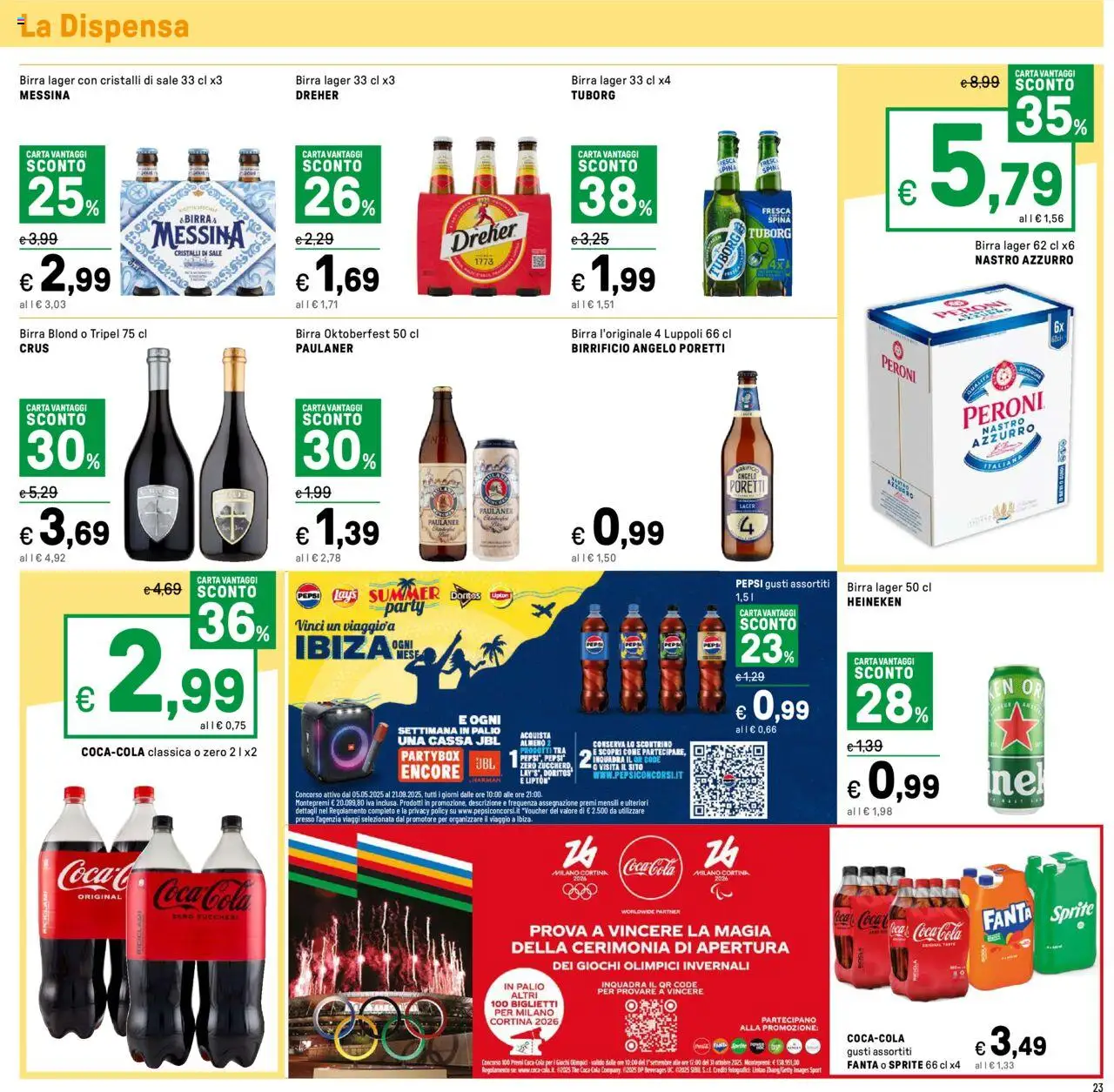 Volantino Iper del 12.09.2025 | Pagina: 25 | Prodotti: Birra, Fanta, Pepsi, Coca Cola