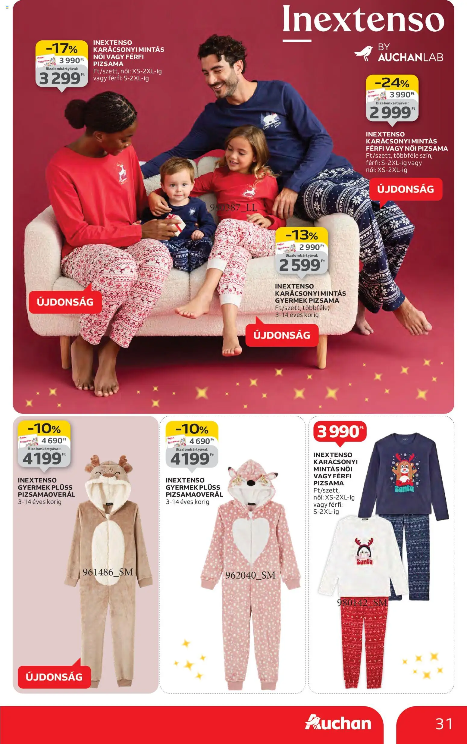 Auchan akciós ujság - amely érvényes a következő dátumtól: 13.11.2025 | Oldal: 31 | Termékek: Plüss, Női pizsama, Pizsama