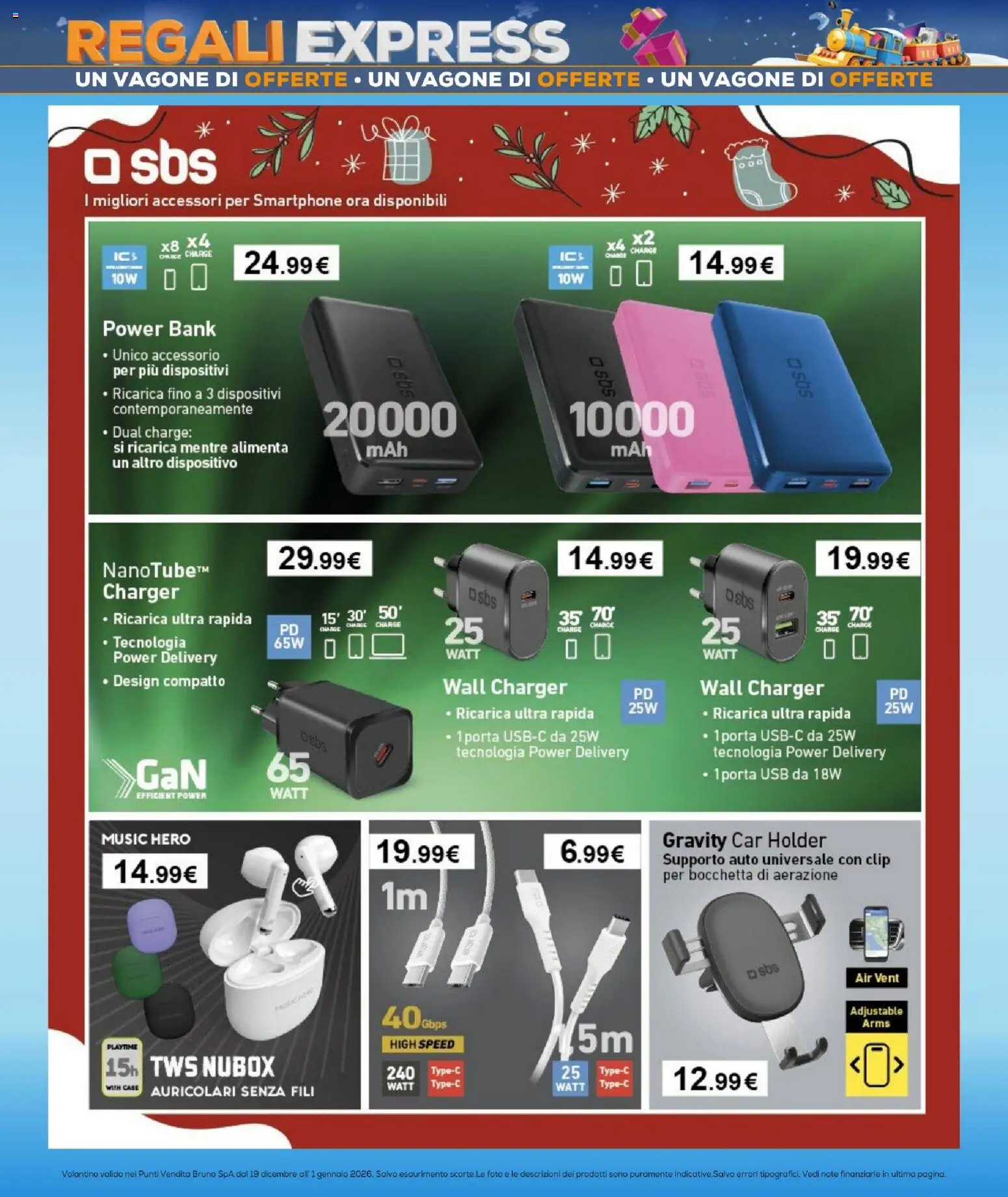 Volantino BRUNO del 19.12.2025 | Pagina: 5 | Prodotti: Auricolari, Power bank, Smartphone, USB