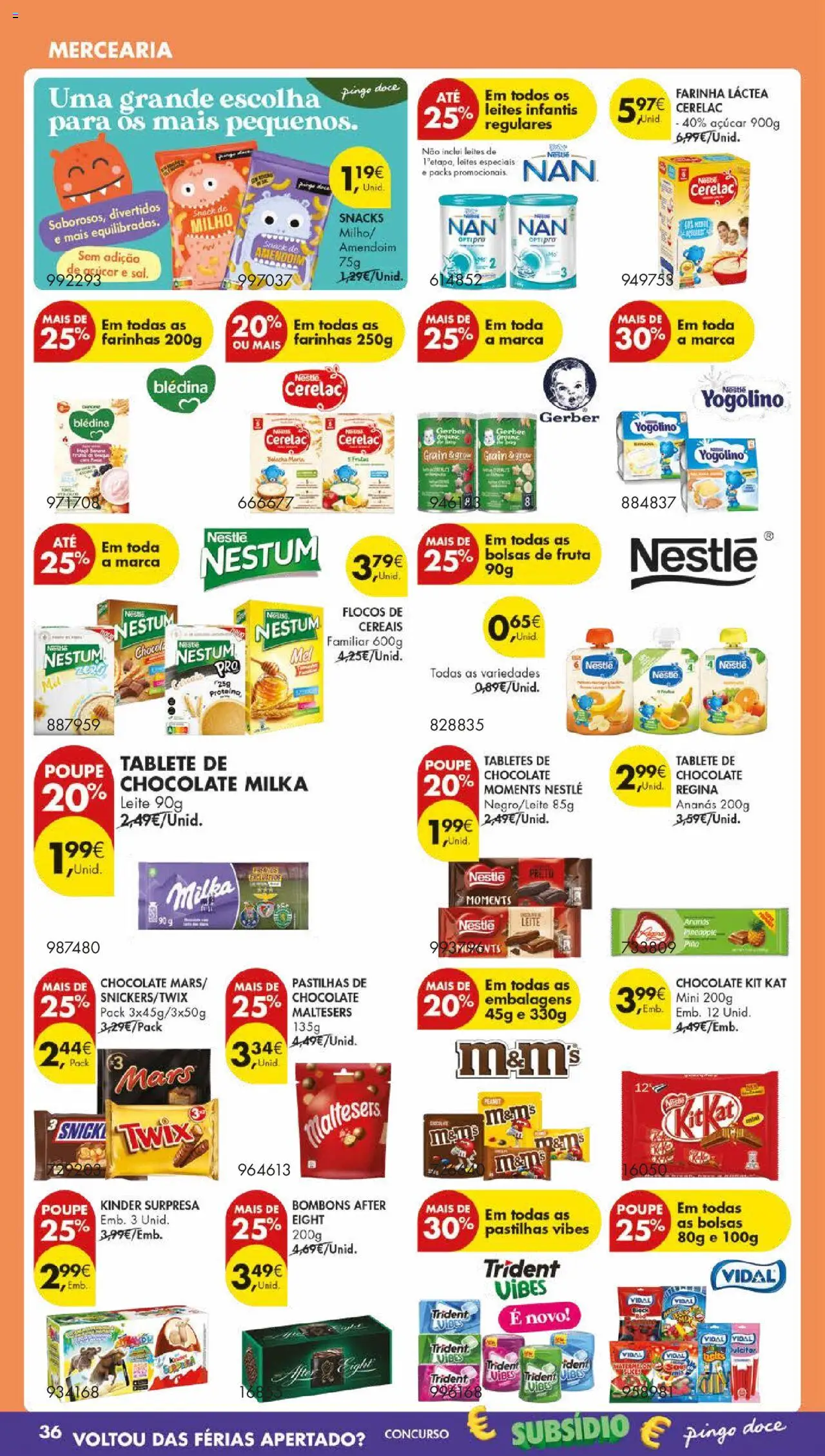 Pingo Doce folheto │ válido de 30.09.2025 | Página: 38 | Produtos: Farinha láctea, Leite, Nestlé, Açúcar