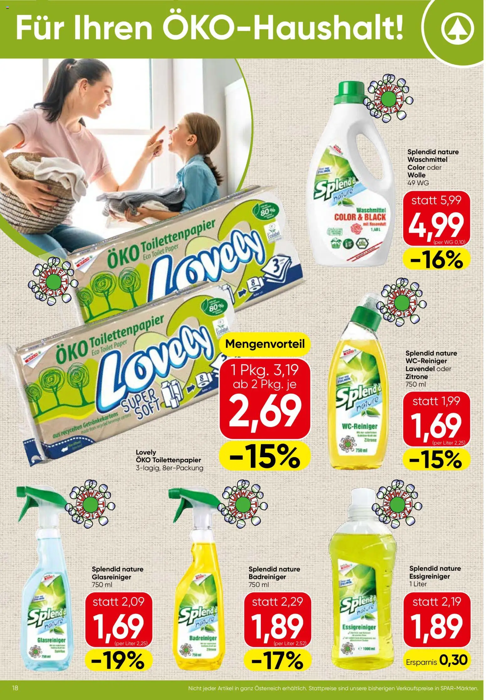 Spar Flugblatt - Steiermark gültig ab 05.03.2026 | Seite: 18 | Produkte: Zitrone, Waschmittel