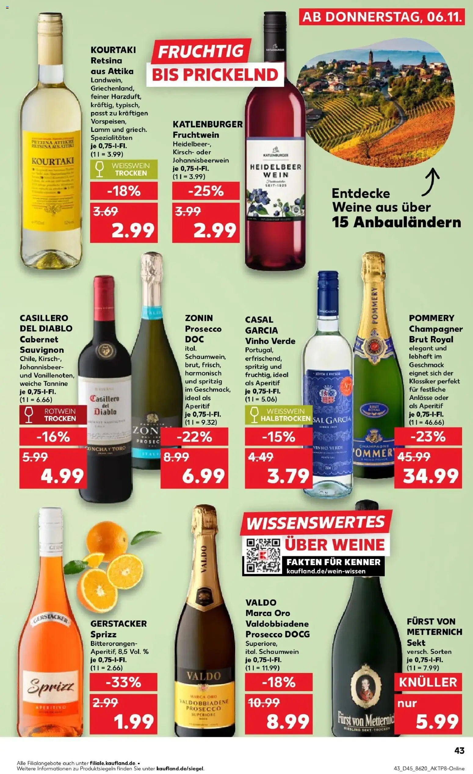 Kaufland prospekt Heinsberg	 – gültig ab 10.11.2025 | Seite: 43 | Produkte: Weißwein, Sekt, Prosecco, Wein