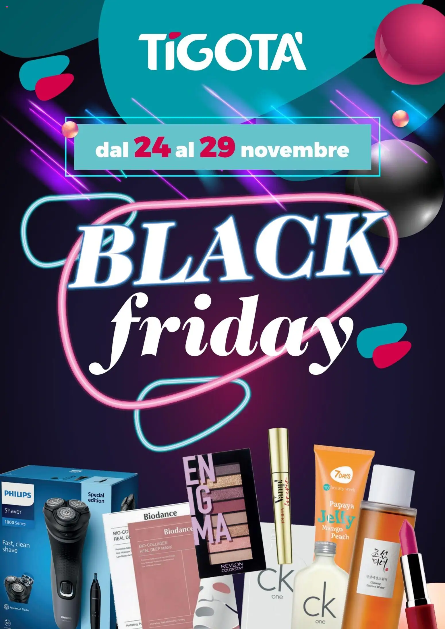 Volantino Tigotà del 24.11.2025 | Pagina: 1 | Prodotti: Mascara, Mango