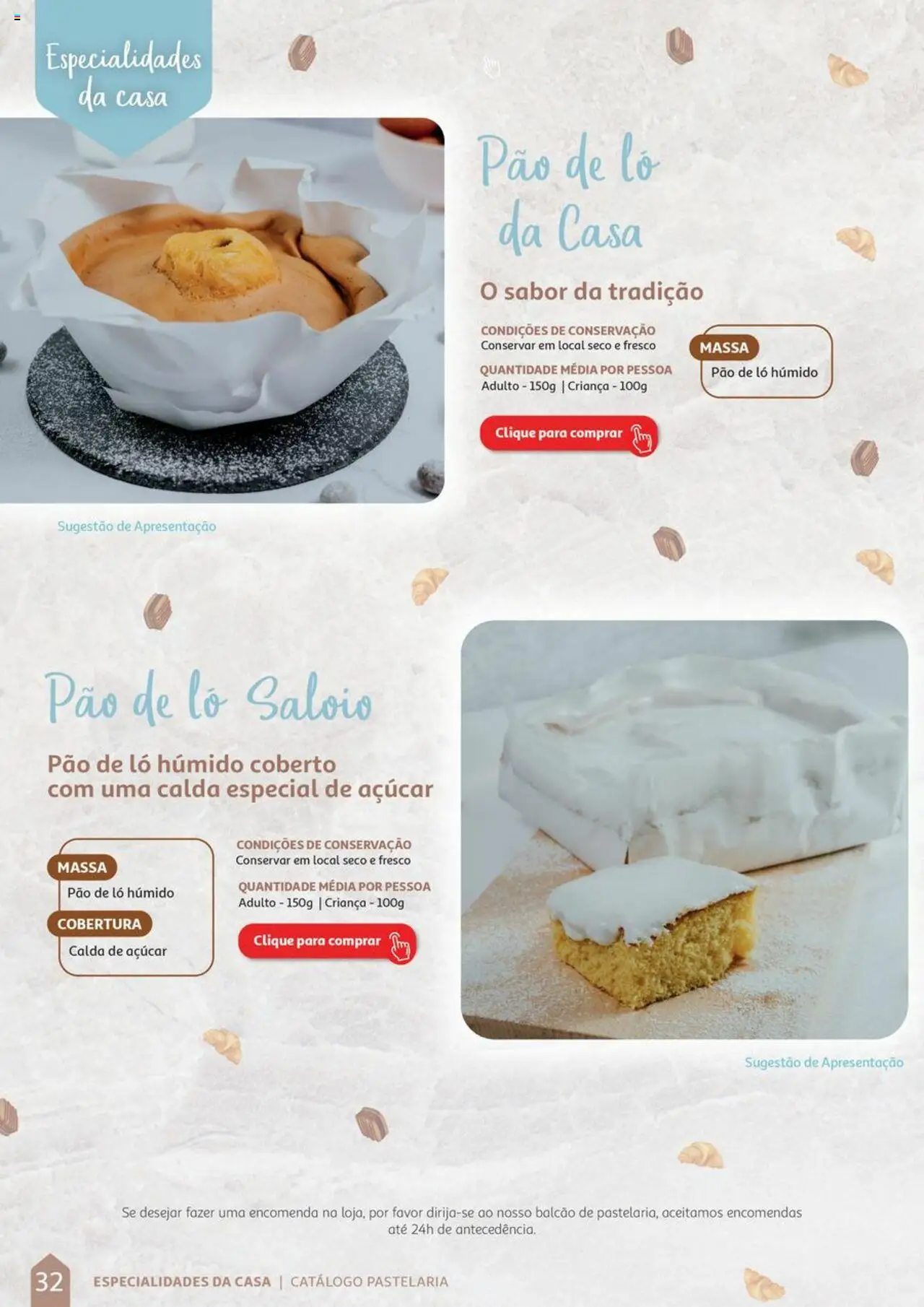 Auchan Catálogo de Pastelaria │ válido de 08.04.2024 | Página: 32 | Produtos: Pão, Açúcar, Massa