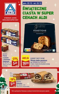 Pogląd oferty "Aldi Gazetka - Świąteczne ciasta" - ważna od 22.12.2025