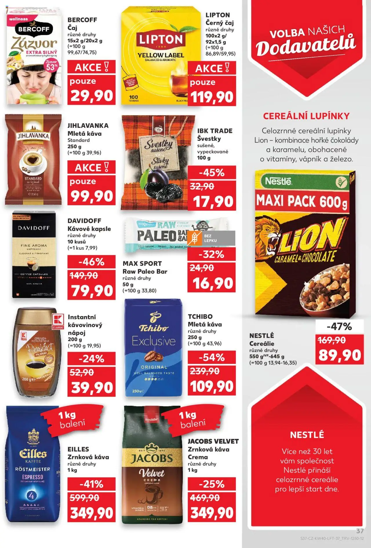 Kaufland leták od 01.10.2025 | Strana: 37 | Produkty: Káva, Káva Standard, Jacobs, Mletá káva