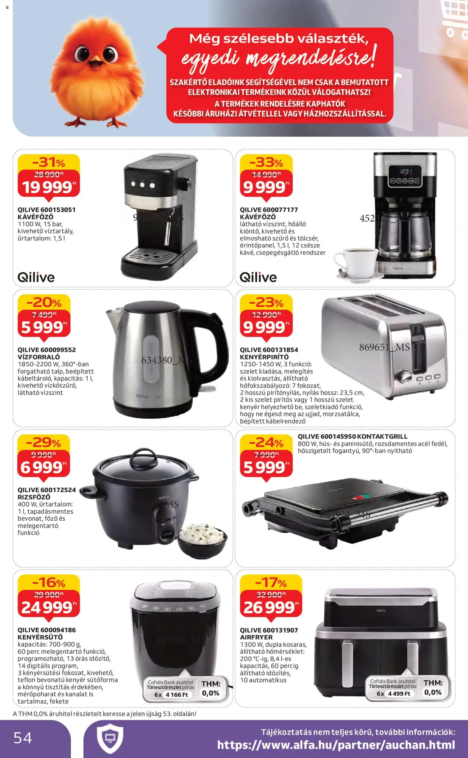 Auchan akciós ujság - amely érvényes a következő dátumtól: 30.10.2025 | Oldal: 54 | Termékek: Hús, Kenyérsütő, Kenyérpirító, Kenyér