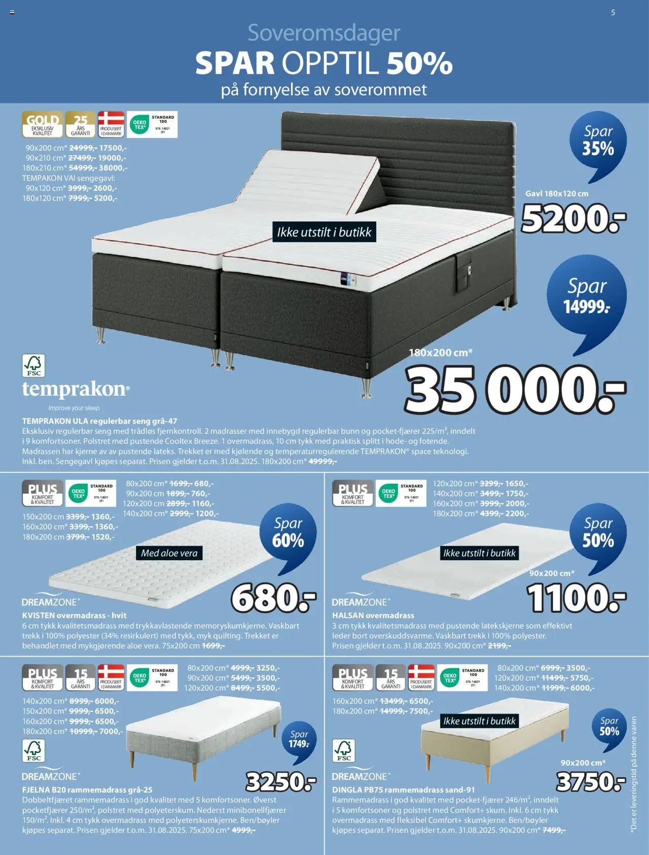  | Side: 5 | Produkter: Overmadrass, Rammemadrass, Суміш дитяча, Sengegavl