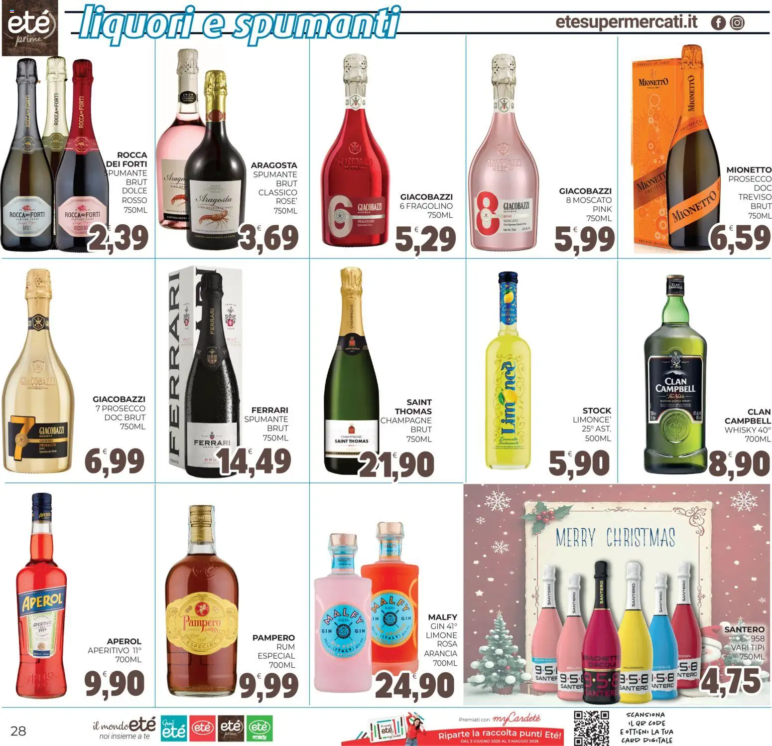 Volantino Eté del 12.12.2025 | Pagina: 28 | Prodotti: Prosecco, Whisky, Limone, Arancia
