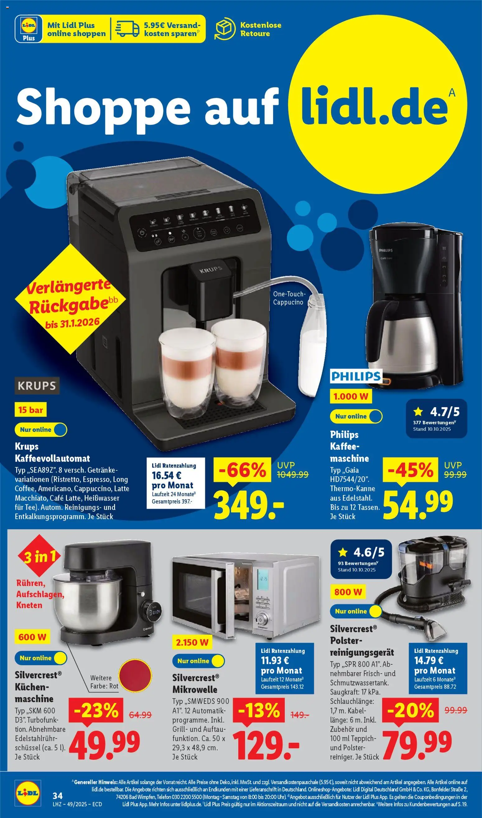 Lidl - Prospekt – gültig ab 01.12.2025 | Seite: 6 | Produkte: Philips, Krups, Kaffeevollautomat, Telefon