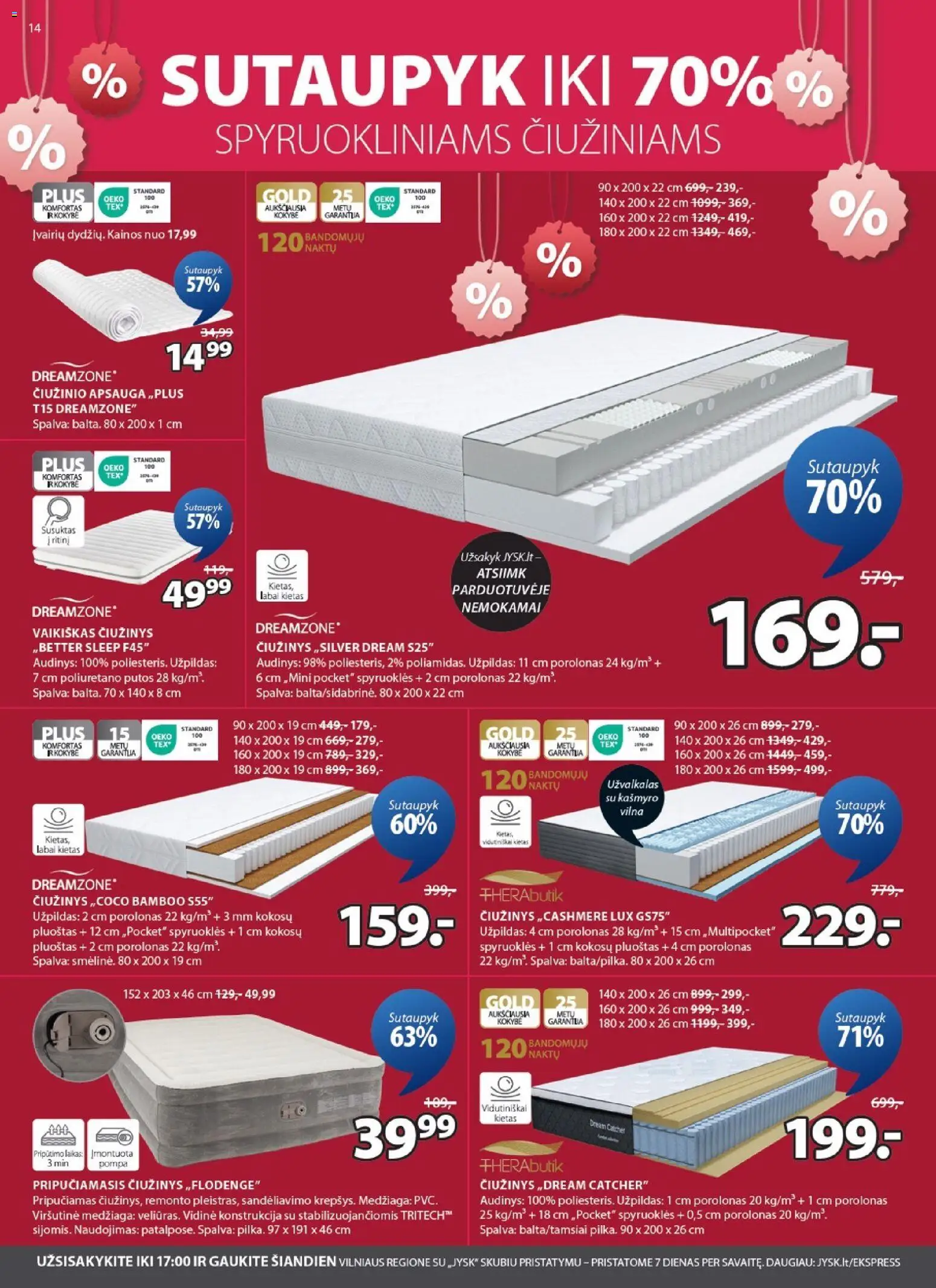 JYSK akcijos nuo 26.12.2025 | Puslapis: 14 | Prekių: Čiužinys, Užvalkalas