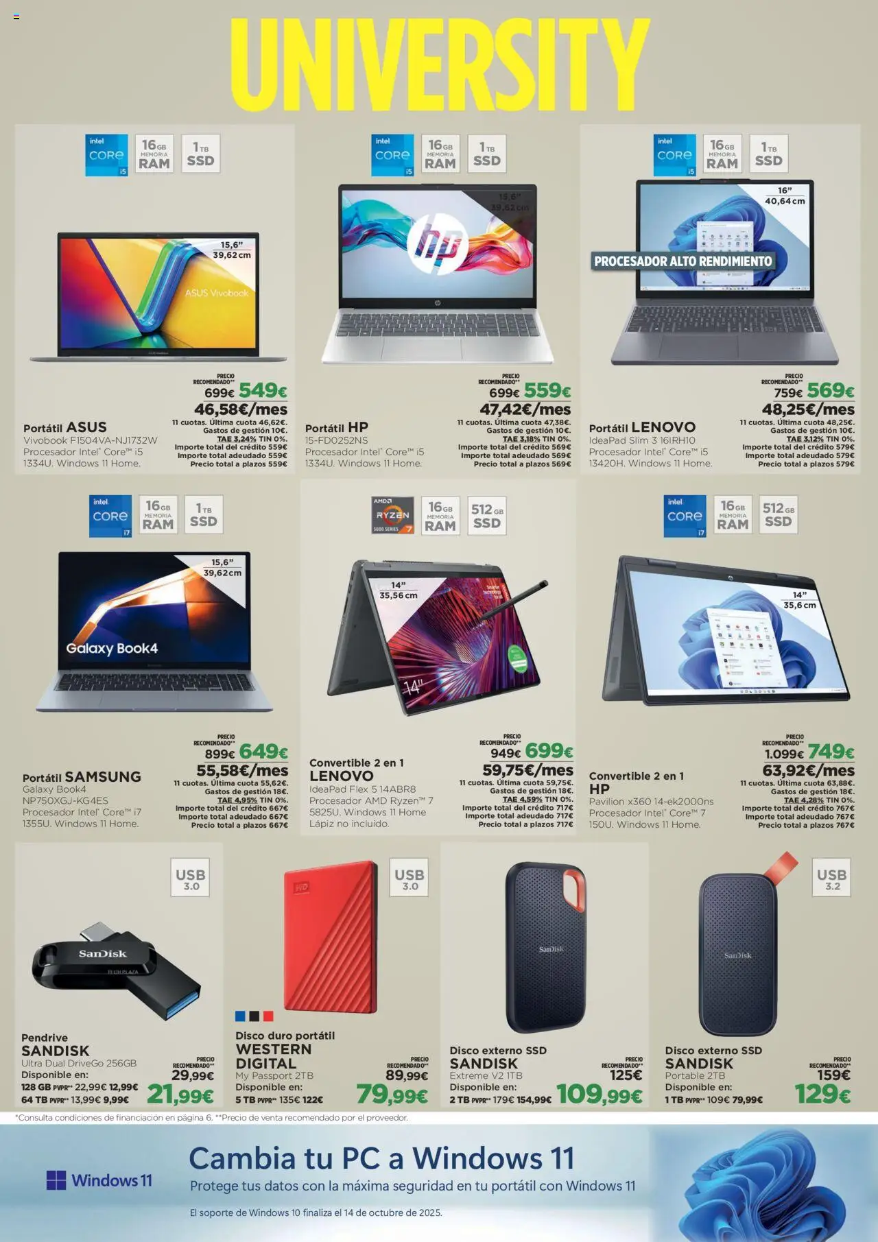 El Corte Inglés ofertas │ válido desde el 21.08.2025 | Página: 2 | Productos: Portátil HP, Portátil Lenovo, PC, Disco