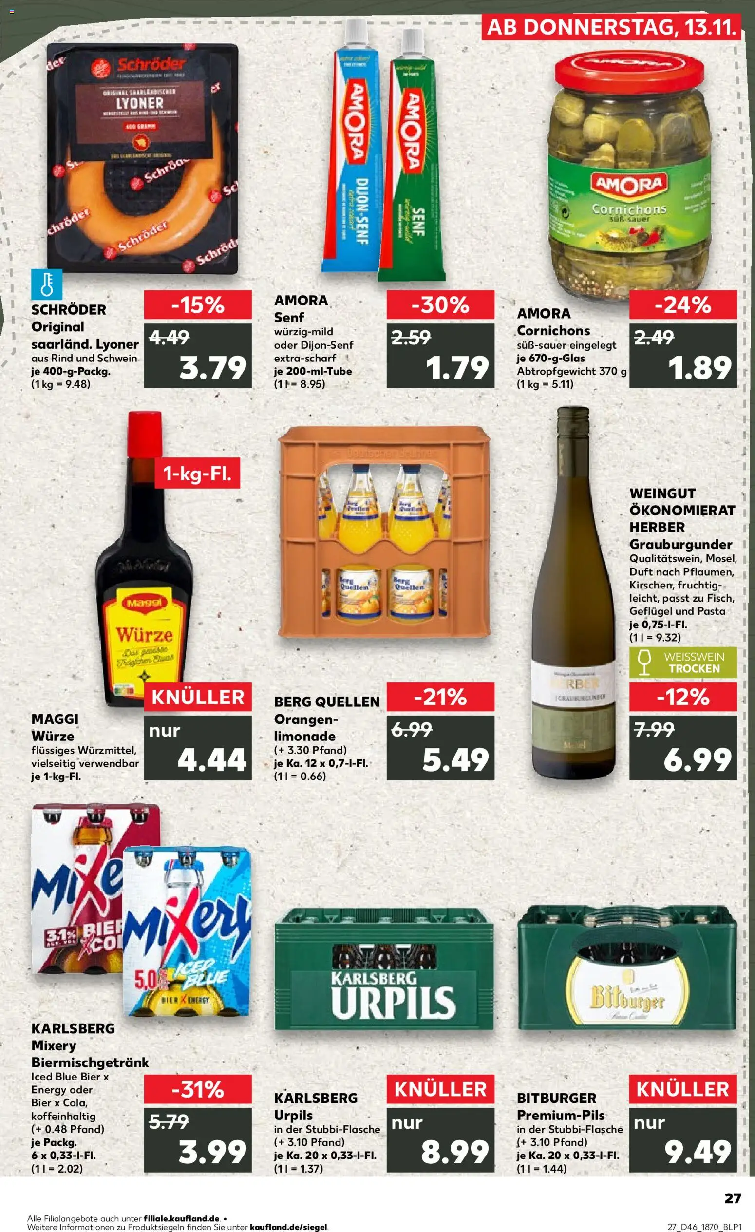 Kaufland prospekt Völklingen	 – gültig ab 13.11.2025 | Seite: 27 | Produkte: Maggi, Weißwein, Orangen, Pasta