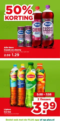 Lipton Ice tea, Alle flessen à 1,5 liter - Voorbeeld van een folder van Plus, geldig van 12.11.2025 | Pagina: 34 | Producten: Fles, Cassis