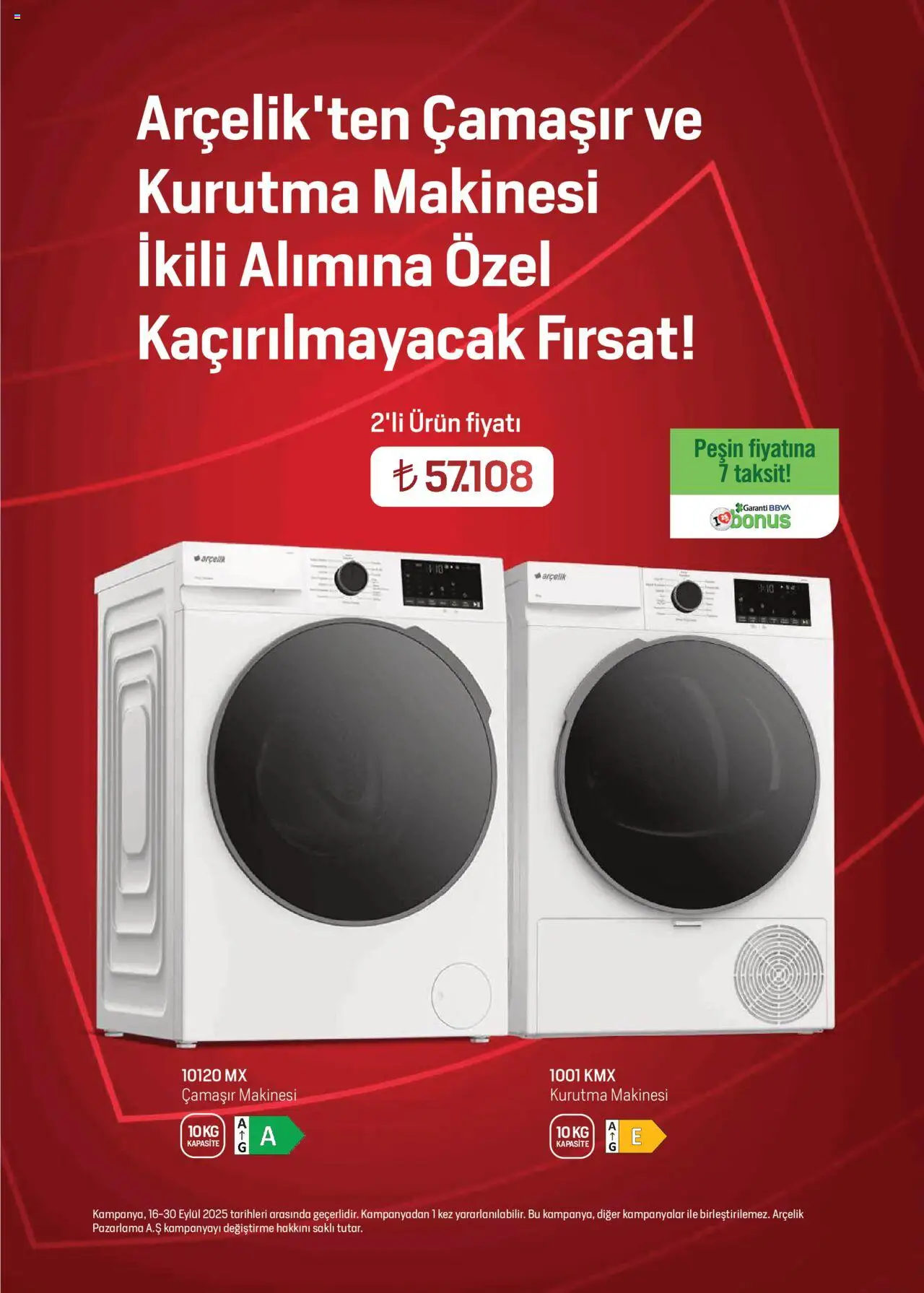 Arçelik Katalog - 16.09.2025 tarihinden itibaren geçerlidir | Sayfa: 19 | Ürünler: Kurutma makinesi, Çamaşır makinesi