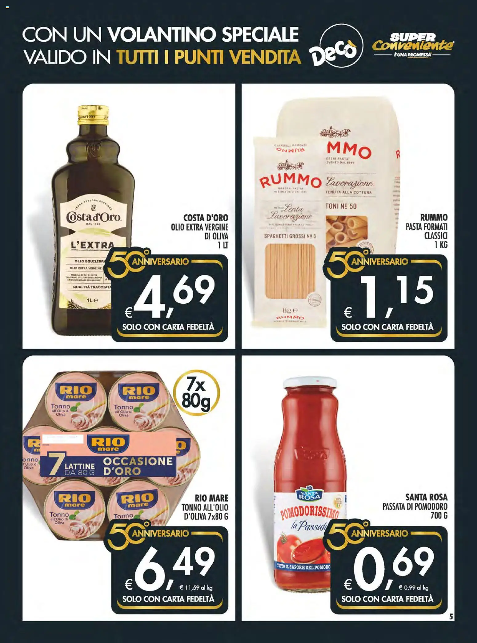 Volantino SuperConveniente del 23.04.2026 | Pagina: 5 | Prodotti: Pomodoro, Pasta, Passata di pomodoro, Olio extra vergine