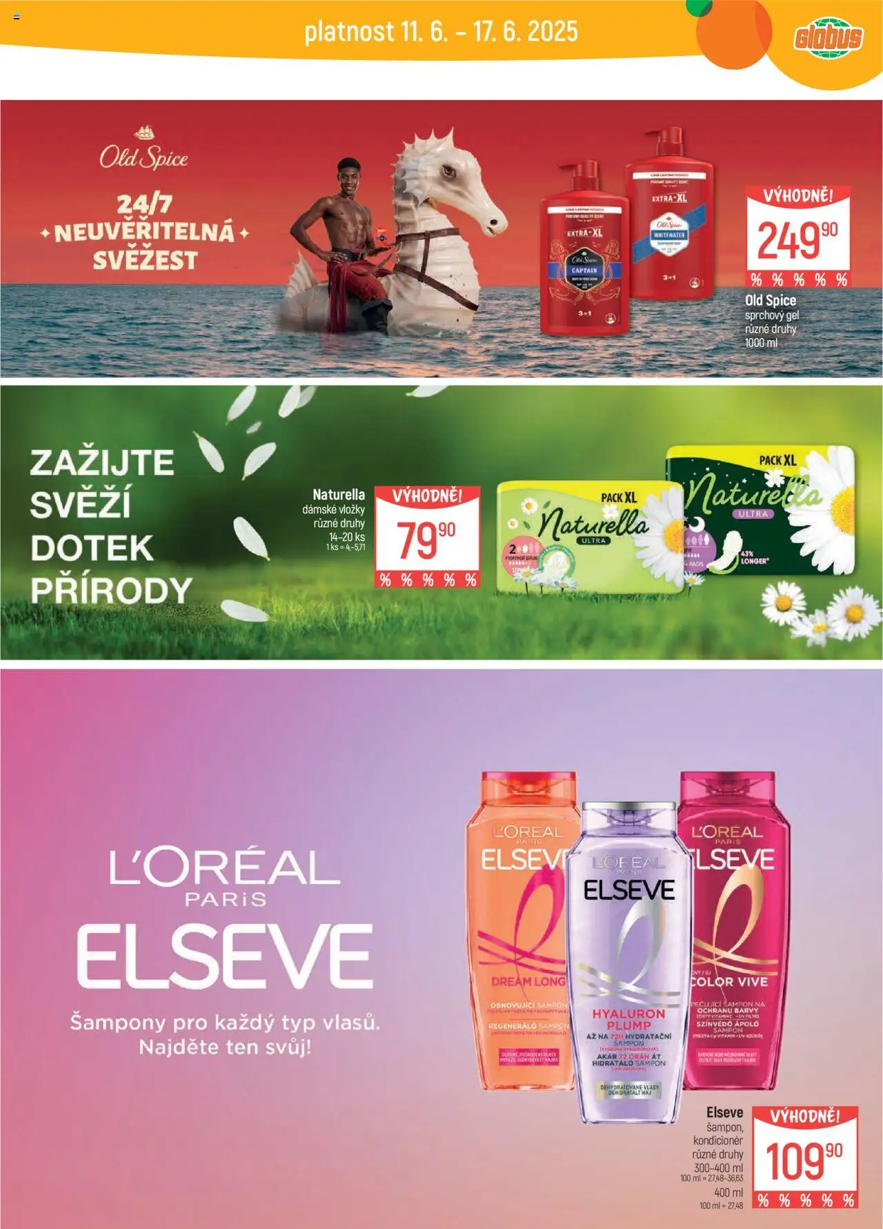 Globus leták - České Budějovice od 11.06.2025 | Strana: 37 | Produkty: Sprchový gel, Vložky, Old Spice, Barvy