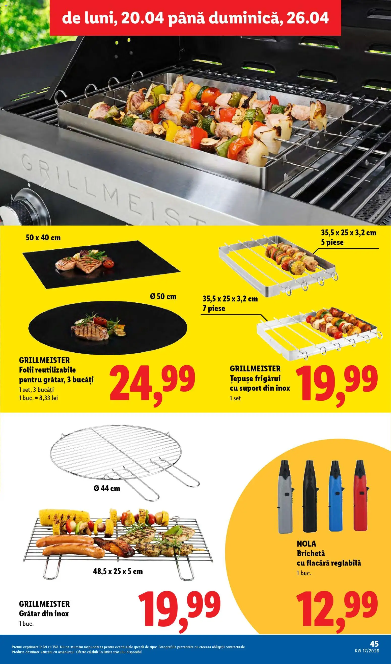 Noul catalog Lidl – valabil de la 20.04.2026 | Pagină: 45 | Produse: Grătar
