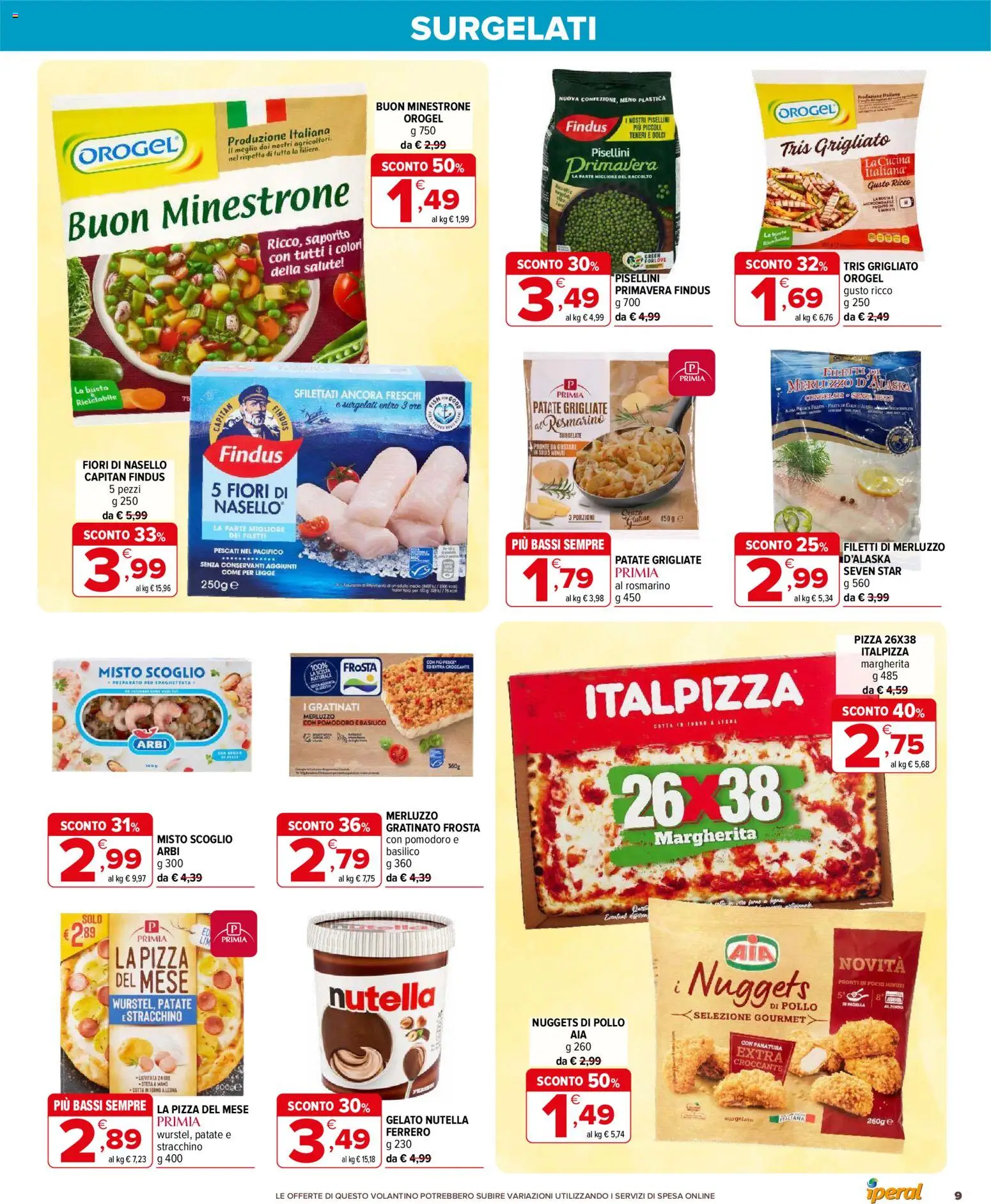 Volantino Iperal del 12.11.2025 | Pagina: 9 | Prodotti: Nuggets, Patate, Stracchino, Nasello