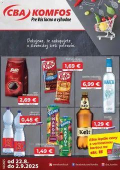 CBA Komfos Leták - náhľad platný od 22.08.2025