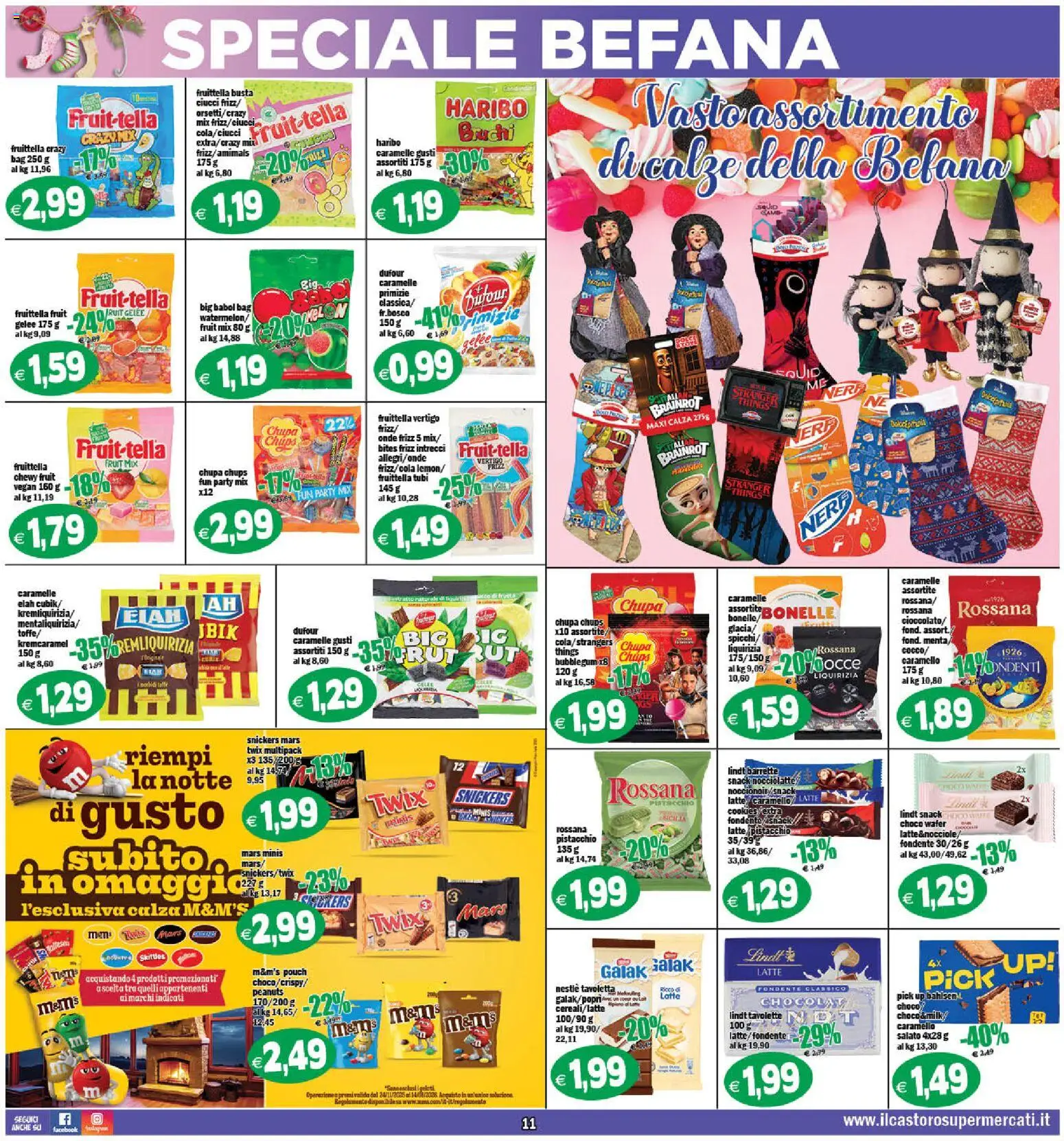 Volantino Il Castoro del 27.12.2025 | Pagina: 11 | Prodotti: Caramelle, Frutta, Latte, Menta