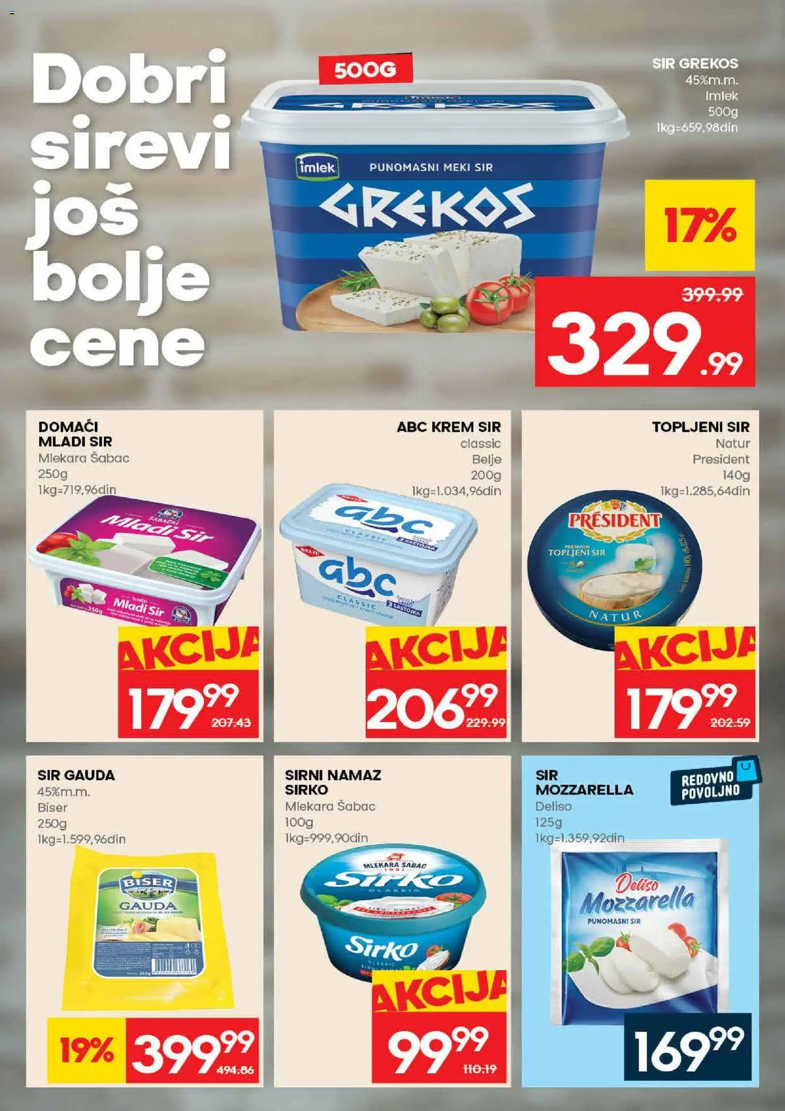 Roda katalog - važi od 09.04.2026 | Strana: 11 | Proizvode: Mladi sir, Krem sir, Sir, Mozzarella