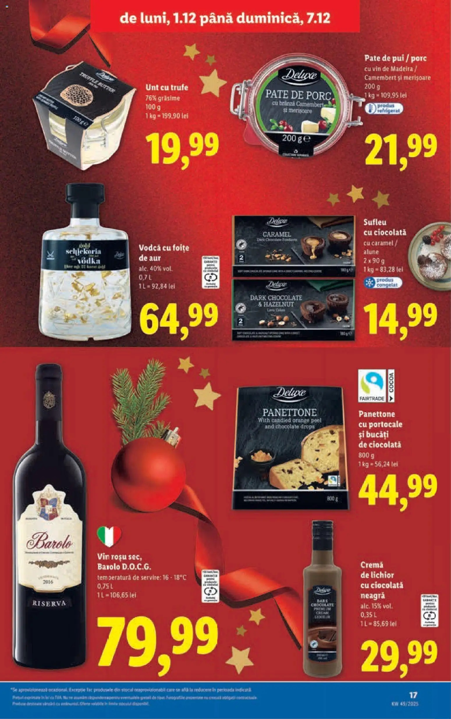 Noul catalog Lidl – valabil de la 01.12.2025 | Pagină: 17 | Produse: Unt, Brânză, Portocale, Vodka