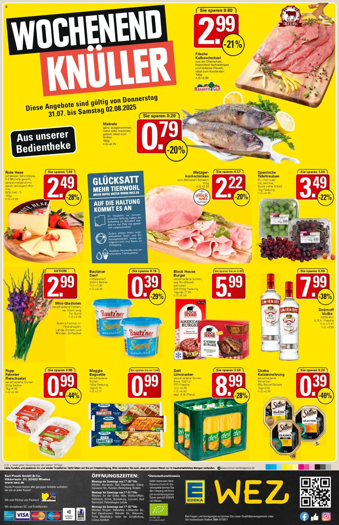 WEZ Prospekt - gültig ab dem 28.07.2025 | Seite: 16 | Produkte: Burger, Baguette, Rindfleisch, Uhr