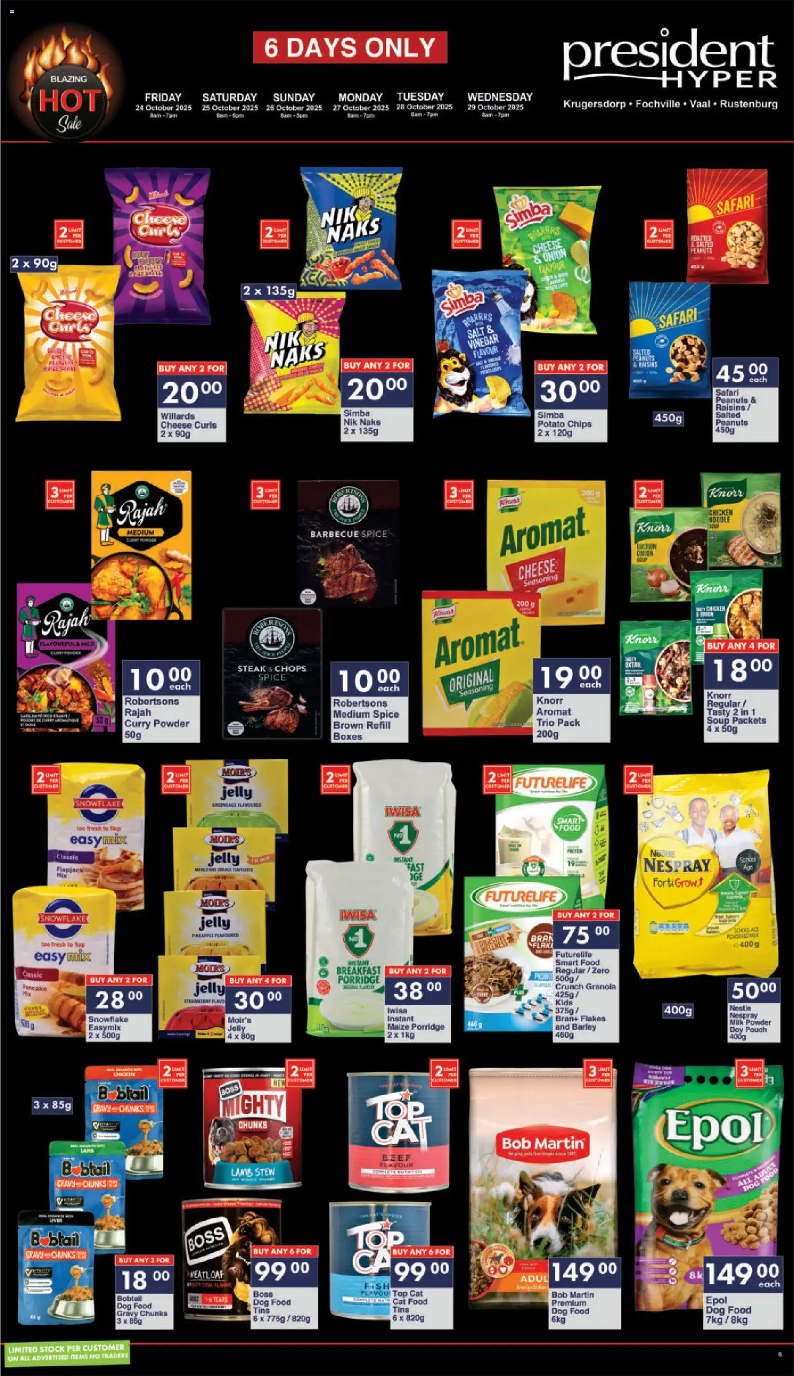 New President Hyper catalogue – valid from 24.10.2025 | Page: 6 | Products: Chicken, Stock, Cat food, Dog food