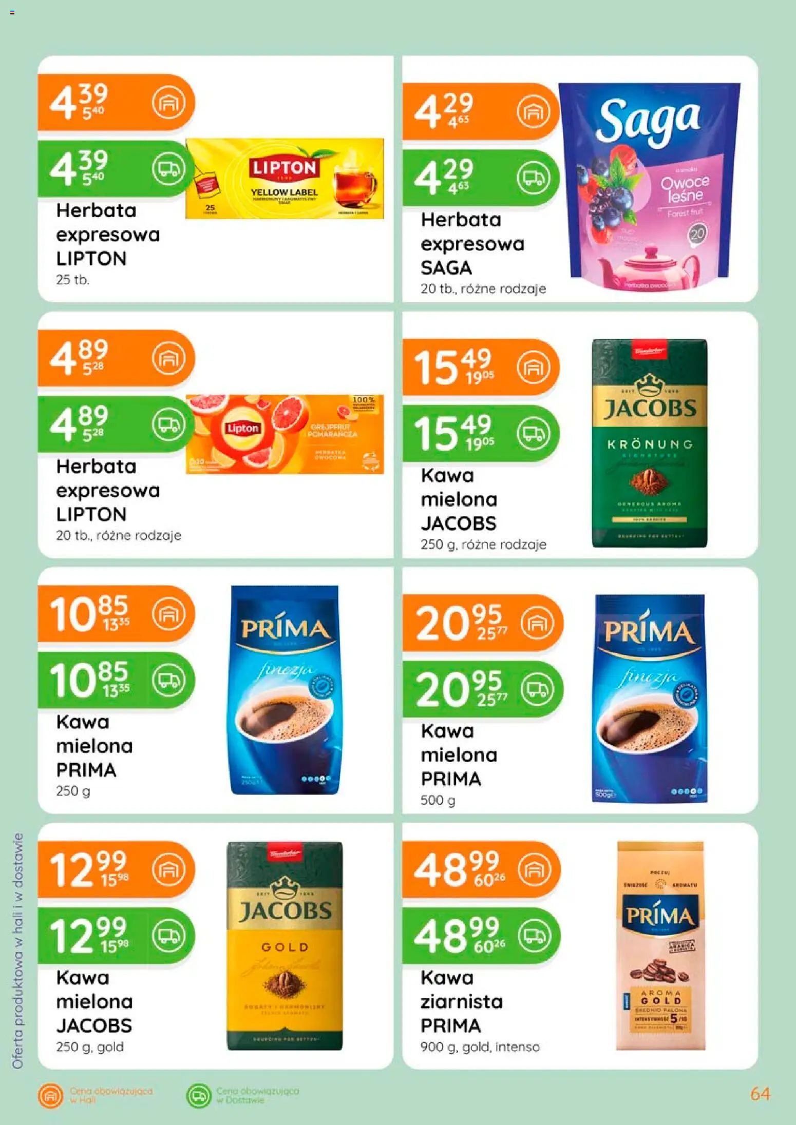 Eurocash gazetka od 02.04.2026 | Strona: 64 | Produkty: Kawa, Kawa prima, Herbata, Owoce