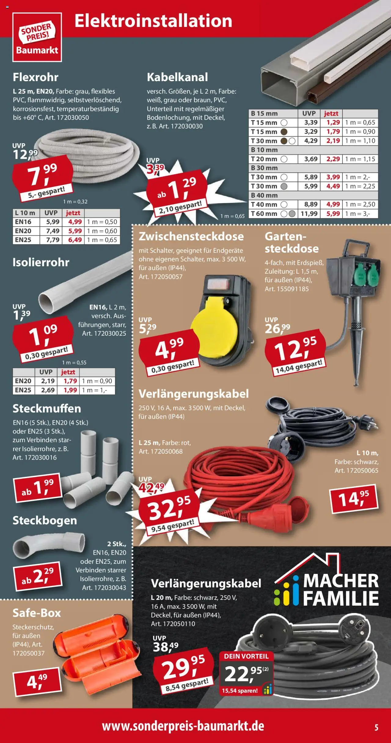 Sonderpreis Baumarkt Prospekt 	 - gültig ab dem 14.06.2025 | Seite: 5 | Produkte: Steckdose