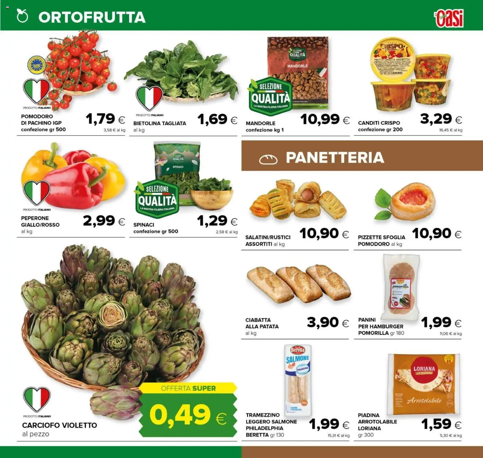Volantino Oasi del 26.03.2026 | Pagina: 13 | Prodotti: Frutta, Pomodoro, Mandorle, Tramezzino