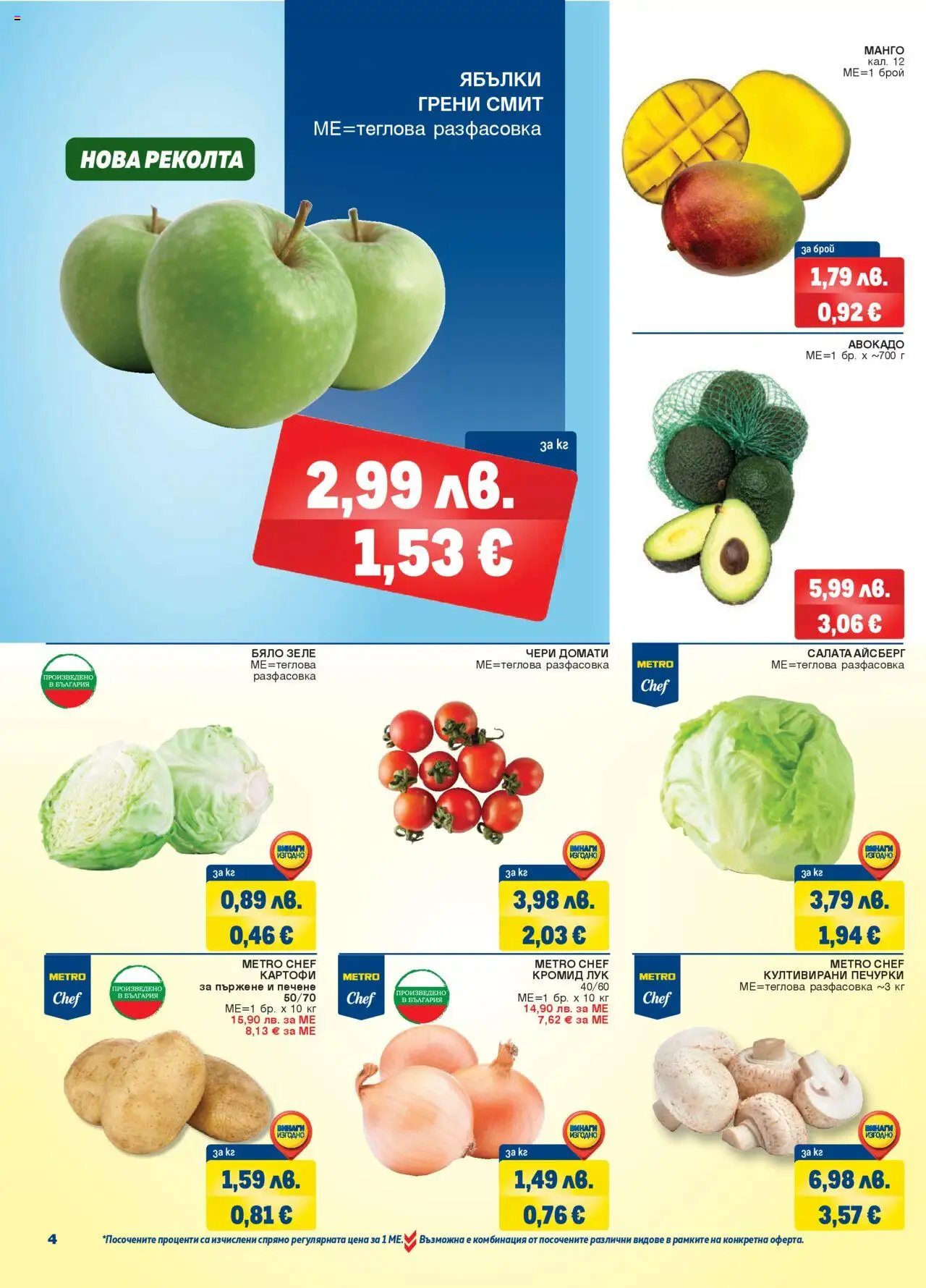 | Страница: 4 | Продукти: Авокадо, Картофи, Домати, Бяло зеле