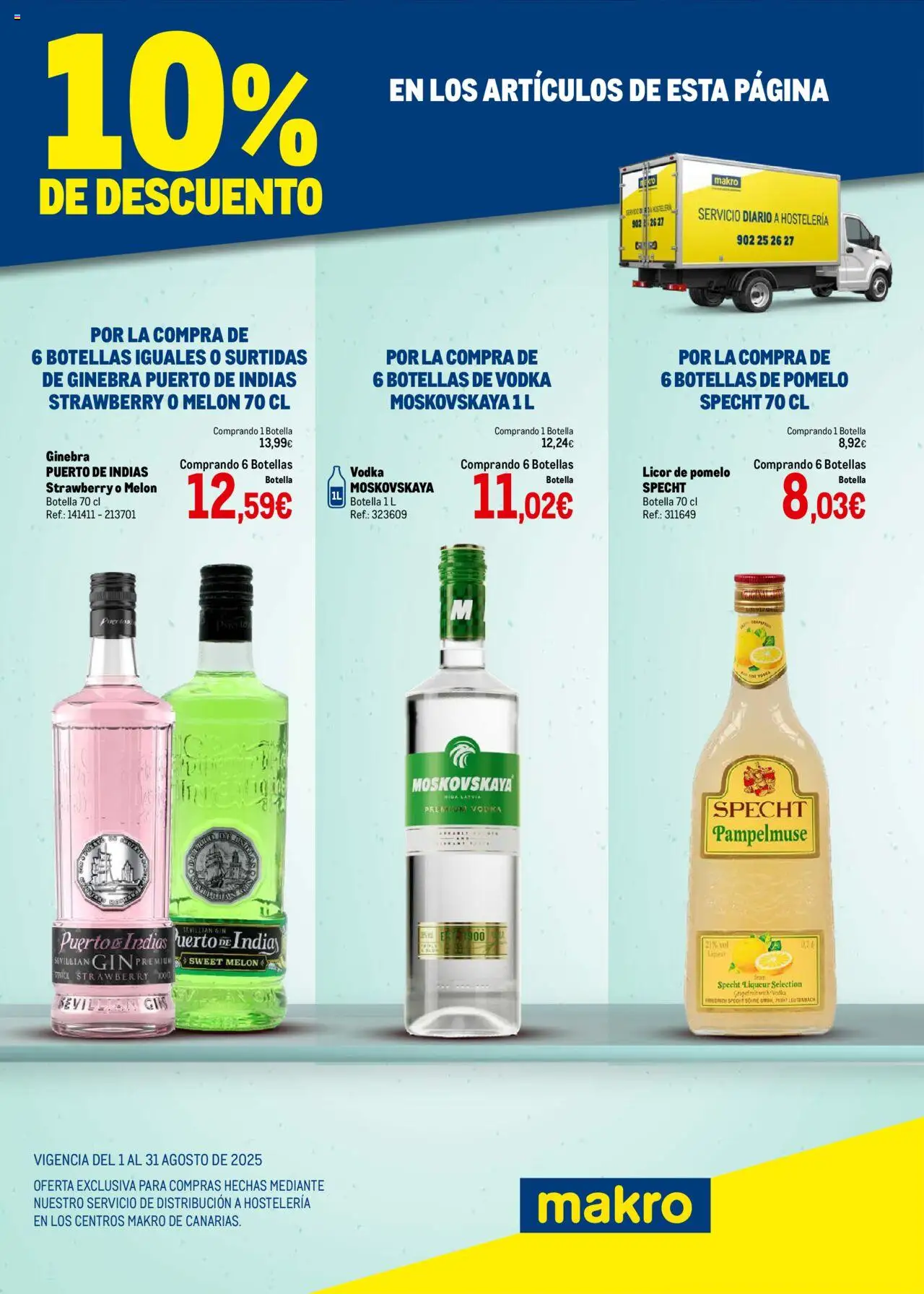 Makro - Destilados Canarias │ válido desde el 01.08.2025 | Página: 2 | Productos: Φορτιστής, Licor, Ginebra, Vodka