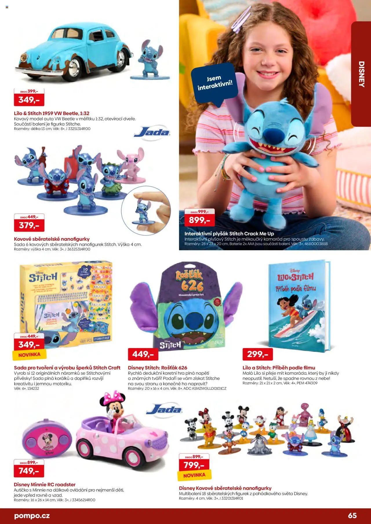 POMPO katalog Vánoce 2025 od 16.10.2025 | Strana: 65 | Produkty: Hra, Baterie, Plyšák, Stitch