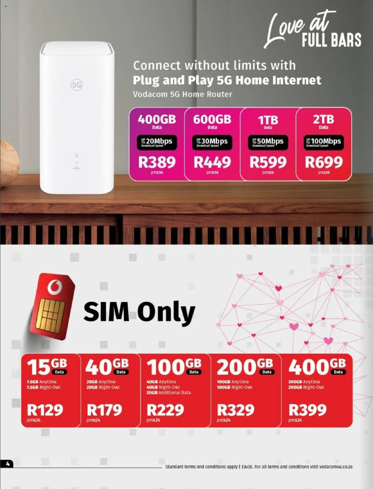 New Vodacom catalogue – valid from 06.02.2026 | Page: 4 | Products: Data, Sim, Router