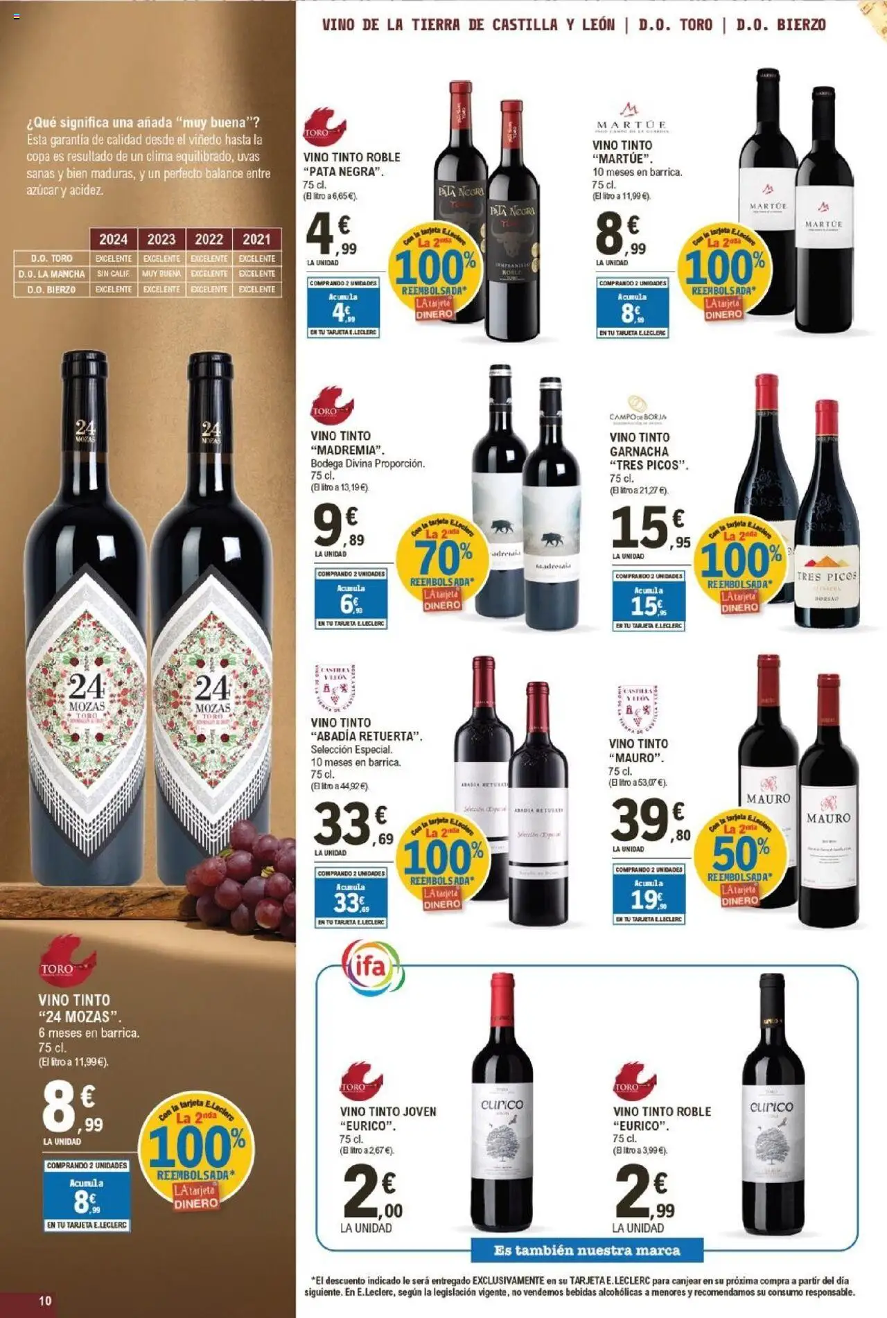 E.Leclerc folleto │ válido desde el 24.09.2025 | Página: 10 | Productos: Τζίντζερ, Vino