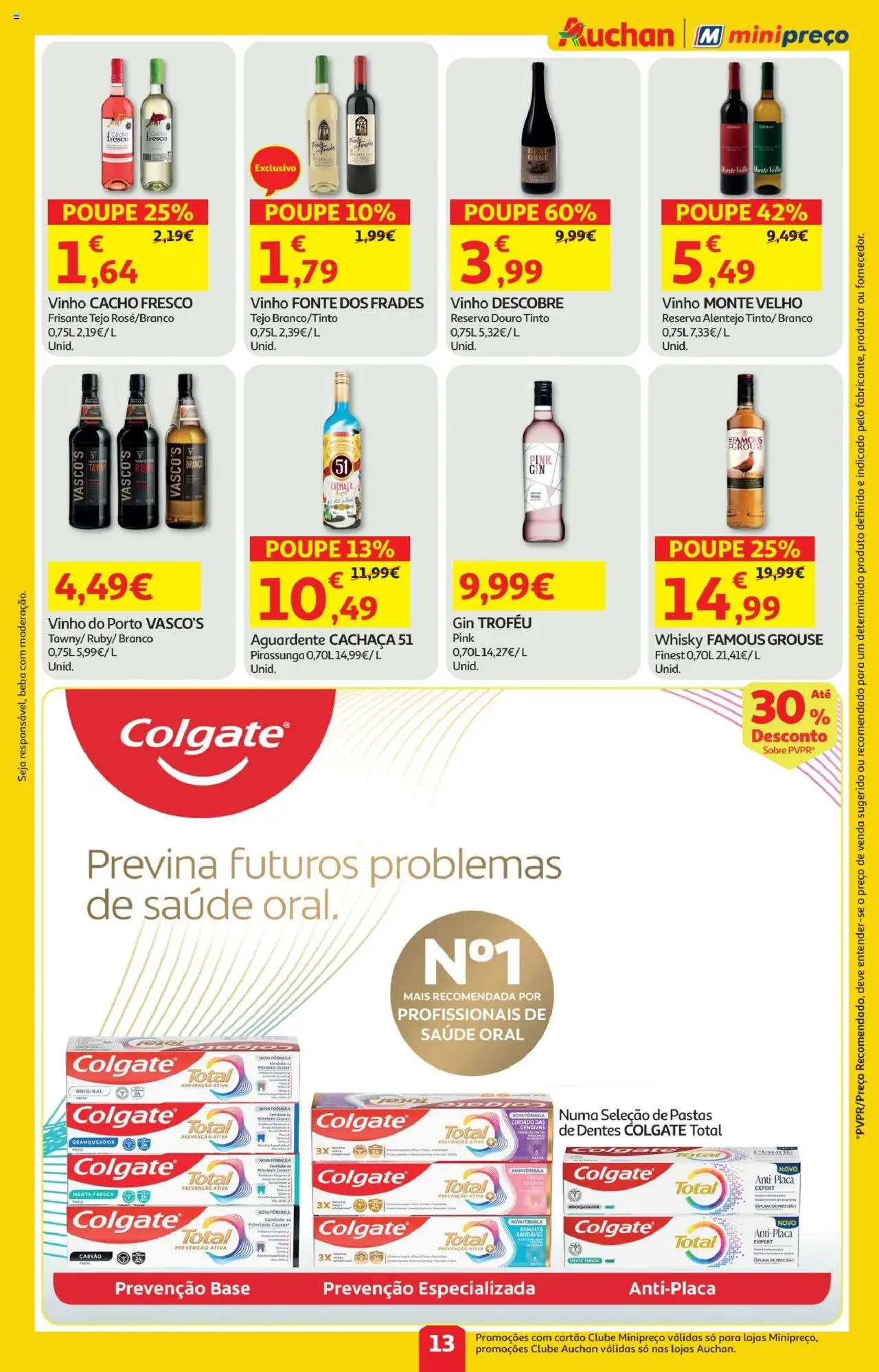 Minipreço folheto │ válido de 16.10.2025 | Página: 13 | Produtos: Whisky, Cachaça, Vinho, Gin