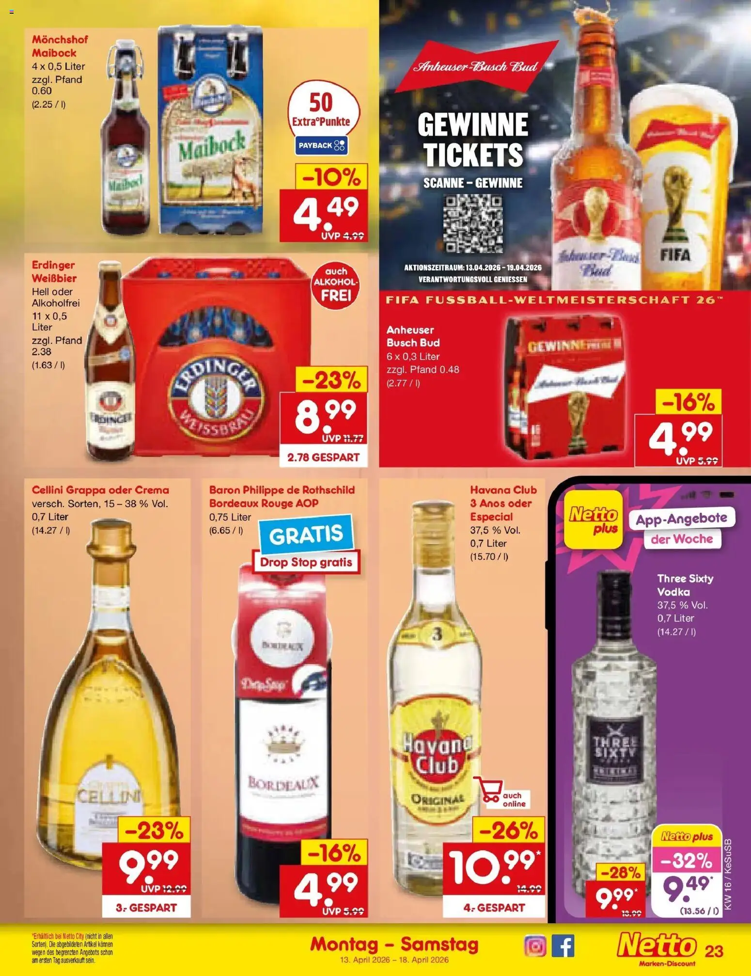 Netto Marken-Discount Prospekt Kruft	 – gültig ab 13.04.2026 | Seite: 35 | Produkte: Monchshof, Weißbier, Rouge, Vodka