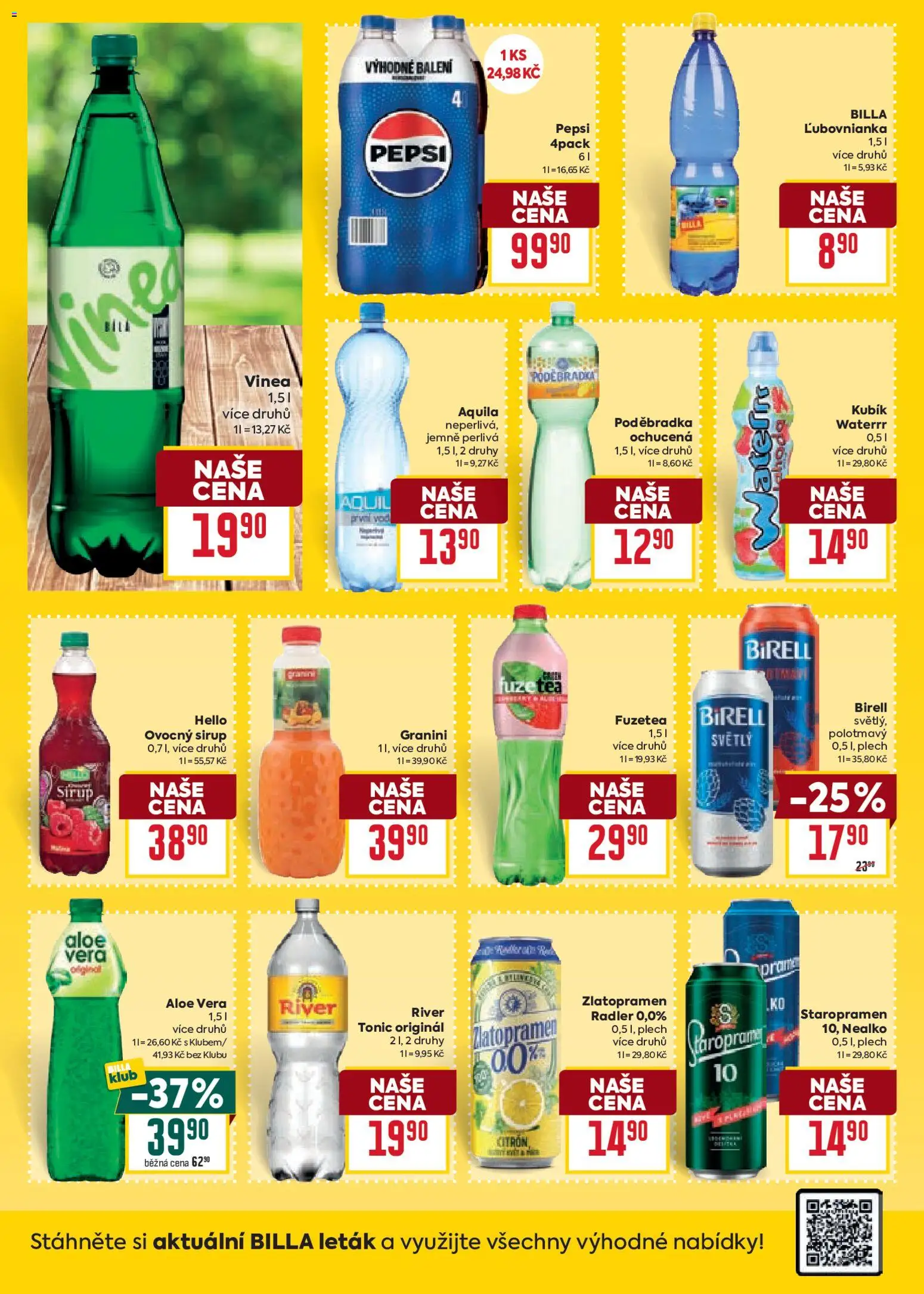 Billa Velký leták od 29.10.2025 | Strana: 36 | Produkty: Zlatopramen, Staropramen, Poděbradka, Ovocný sirup