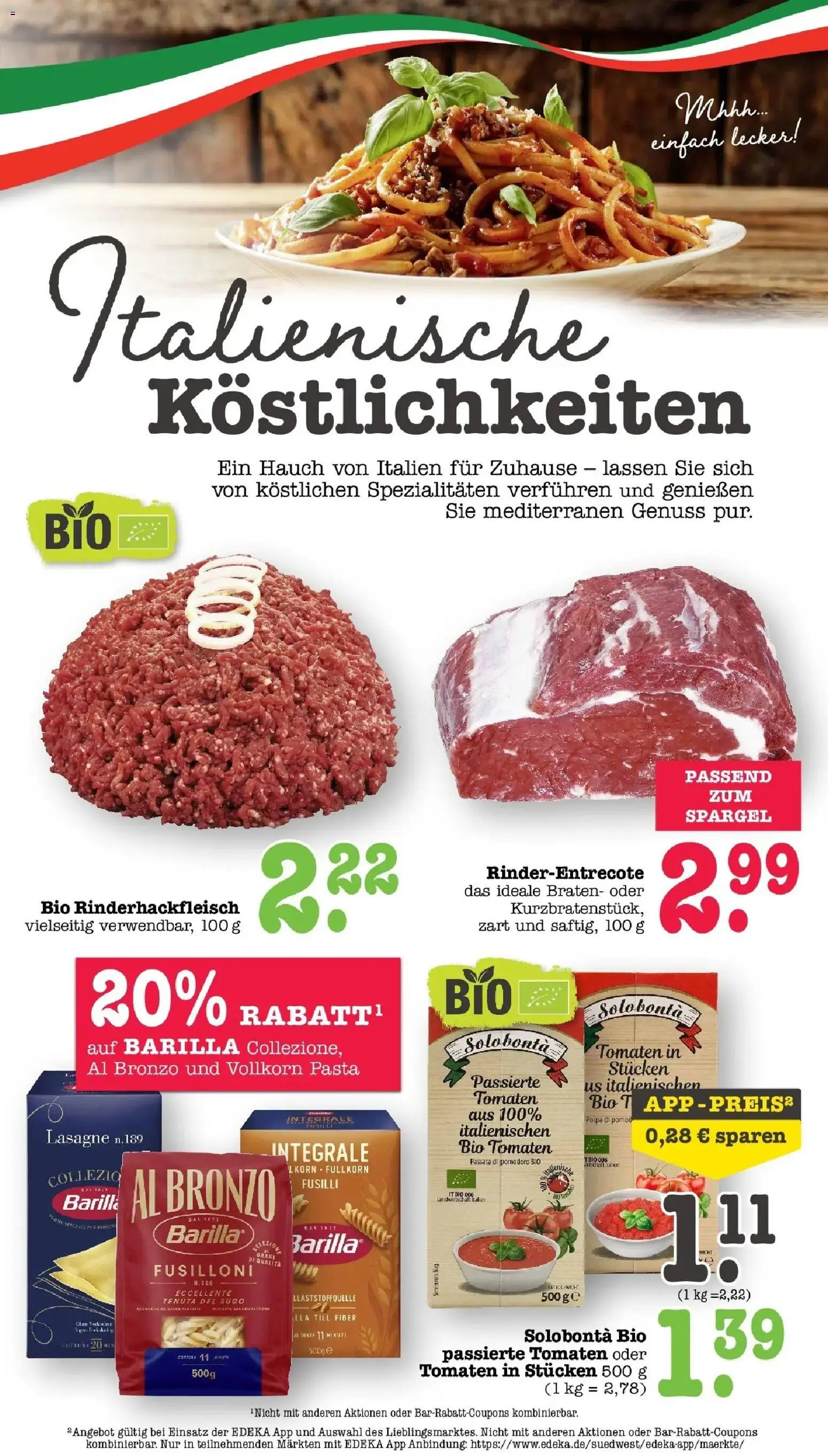 E center Prospekt Kuppenheim-Oberndorf	 – gültig ab 05.04.2026 | Seite: 2 | Produkte: Barilla, Tomaten, Spargel, Pasta