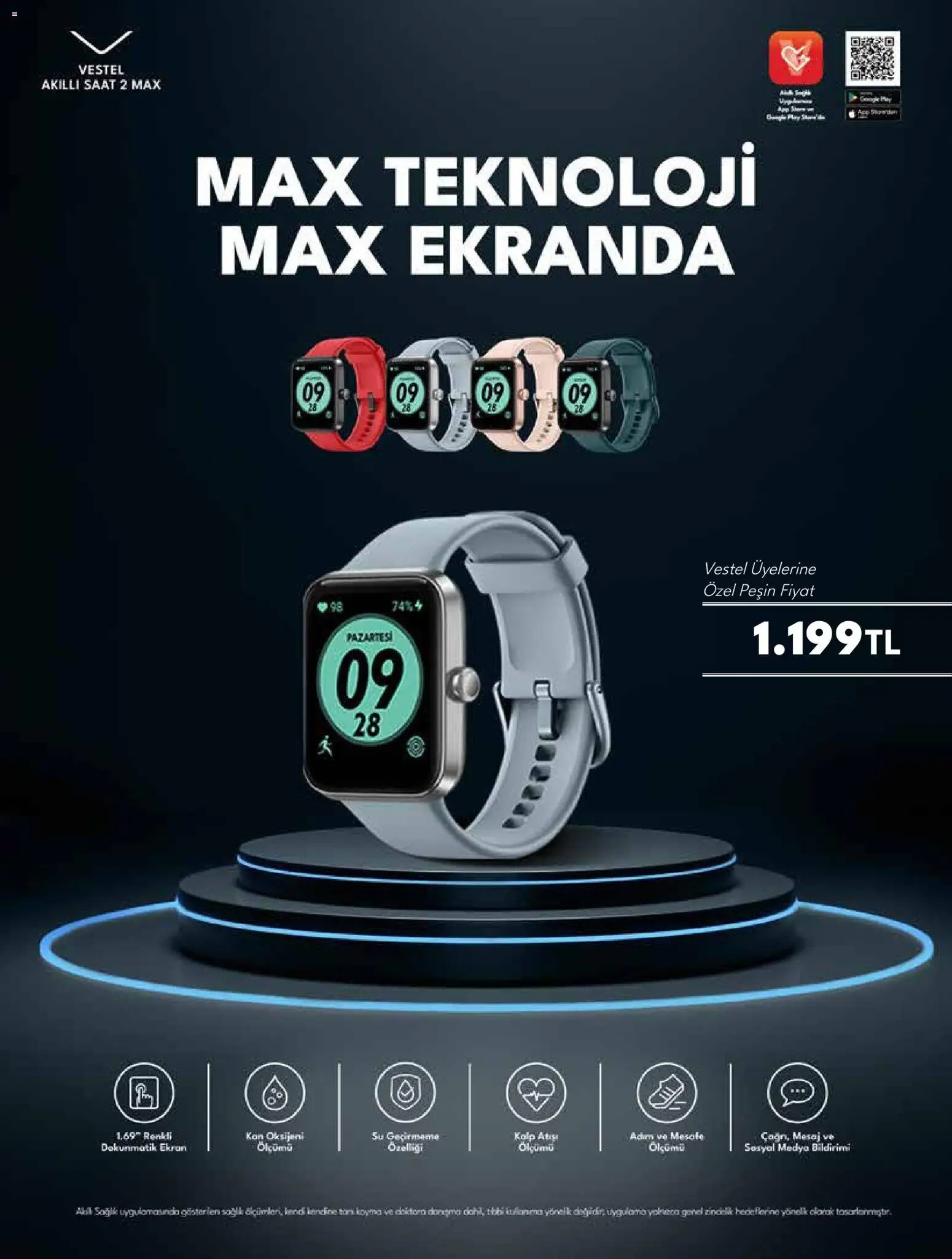 Vestel Mobil ve Akıllı Ürünler - 04.11.2025 tarihinden itibaren geçerlidir | Sayfa: 2 | Ürünler: Akıllı saat, Su, Saat