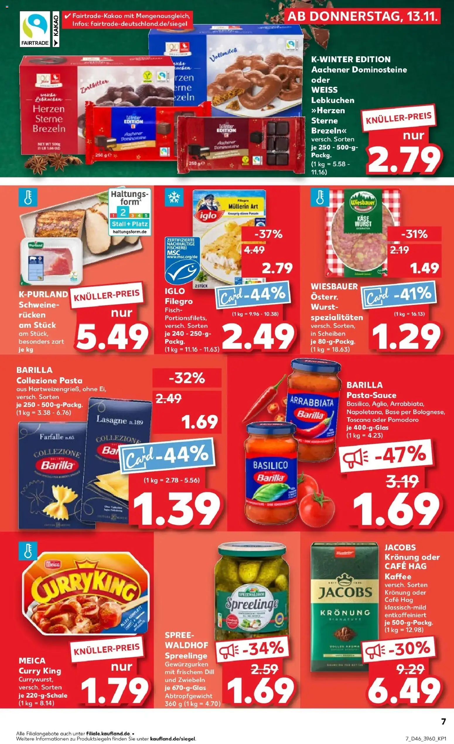 Kaufland prospekt Arnstadt	 – gültig ab 13.11.2025 | Seite: 7 | Produkte: Kaffee, Iglo, Meica, Zwiebeln