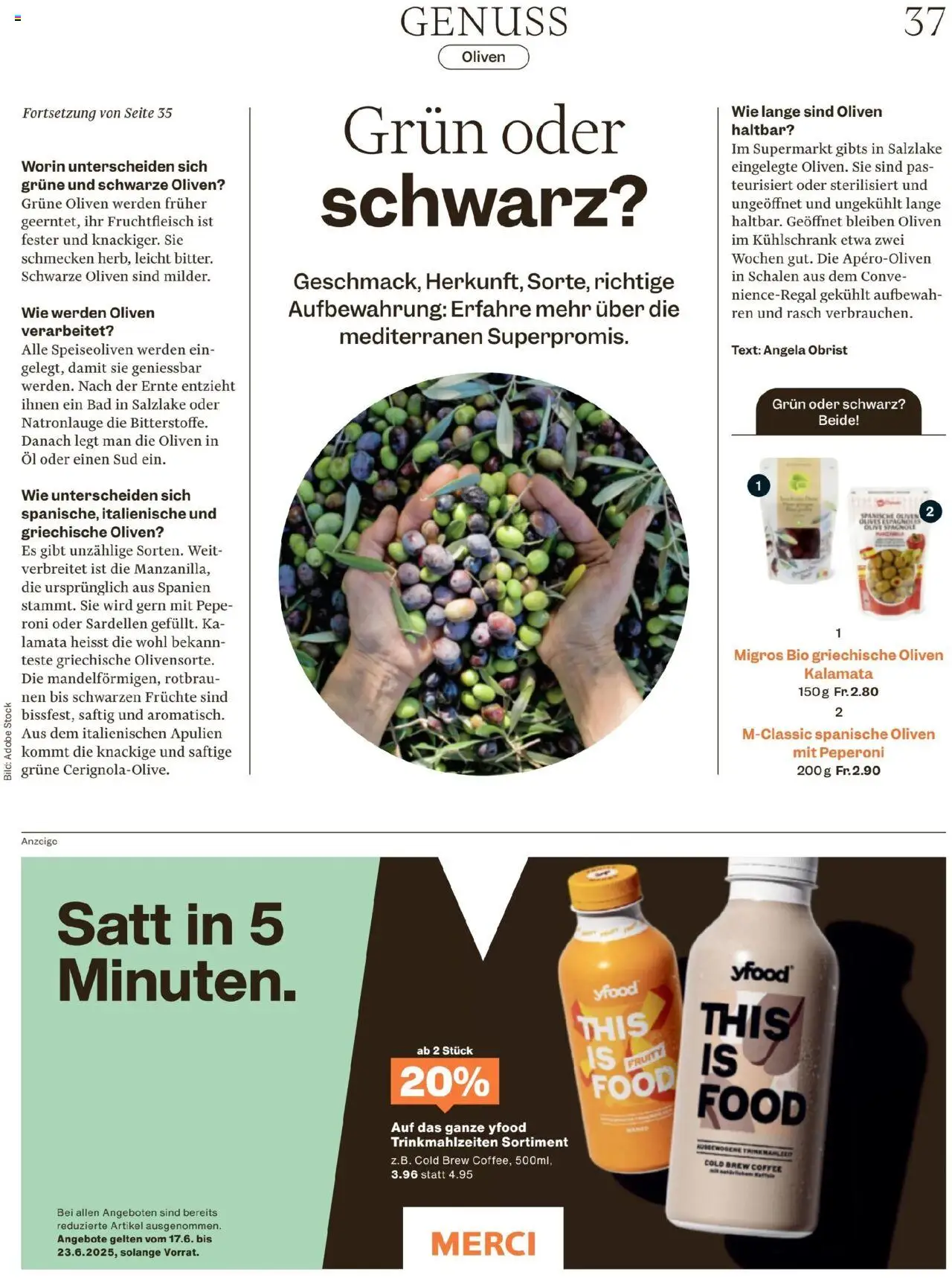 Migros Magazin ab 16.06.2025 | Seite: 37 | Produkte: Bad, Öl, Früchte, Kühlschrank