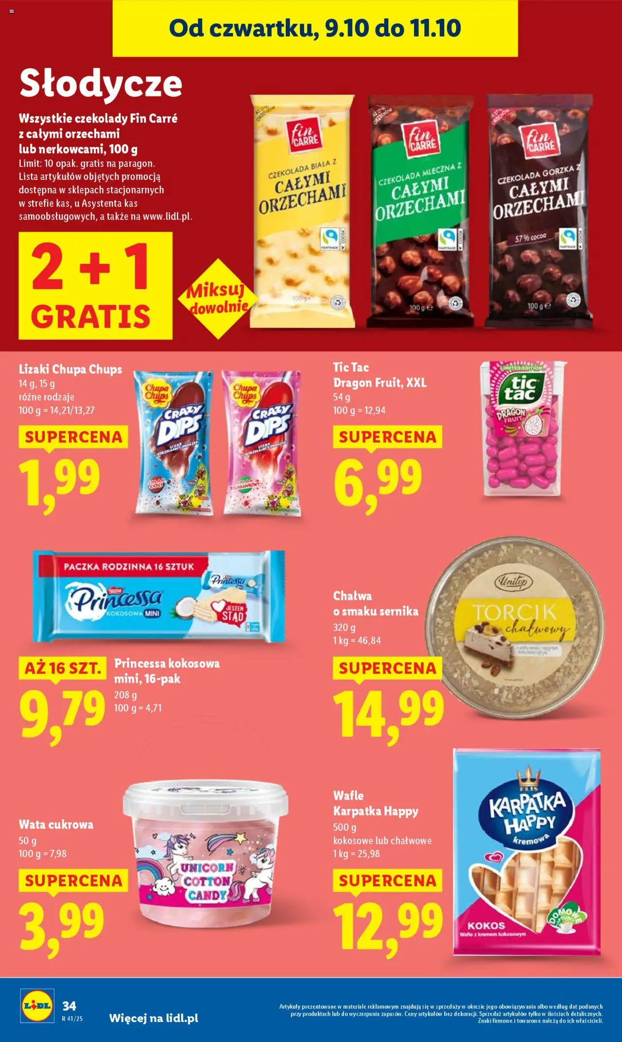Lidl Gazetka od 09.10.2025 | Strona: 40 | Produkty: Czekolady, Wafle, Czekolada mleczna, Czekolada