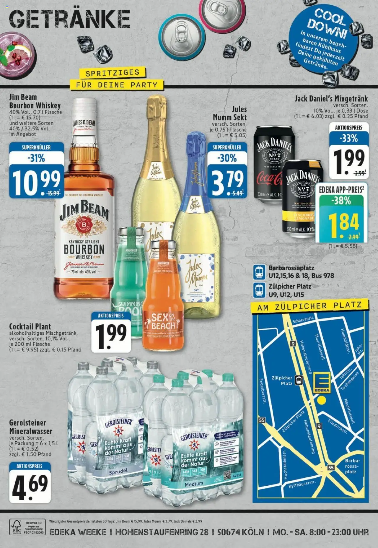 Edeka prospekt Köln	 - gültig ab dem 25.05.2025 | Seite: 8 | Produkte: Jack Daniel's, Bourbon, Uhr, Gerolsteiner