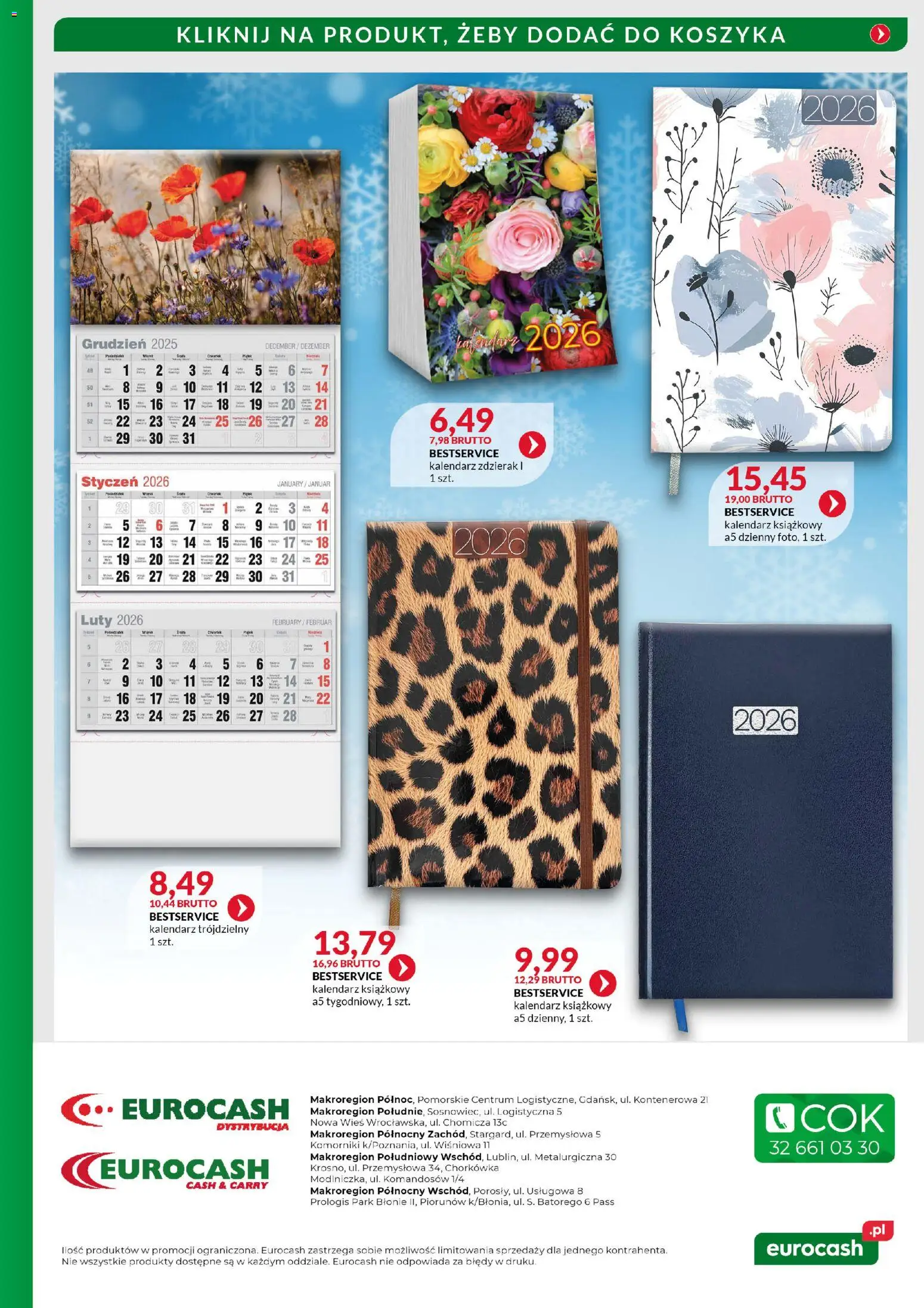 Eurocash Gazetka - Katalog Artykułów Chemicznych od 01.12.2025 | Strona: 15 | Produkty: Kalendarz