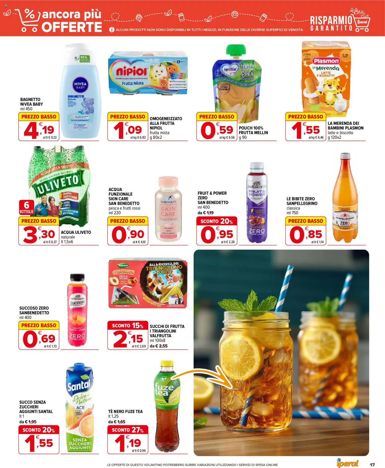 Volantino Iperal del 27.11.2025 | Pagina: 17 | Prodotti: Succo, Carota, Pesca, Bibite